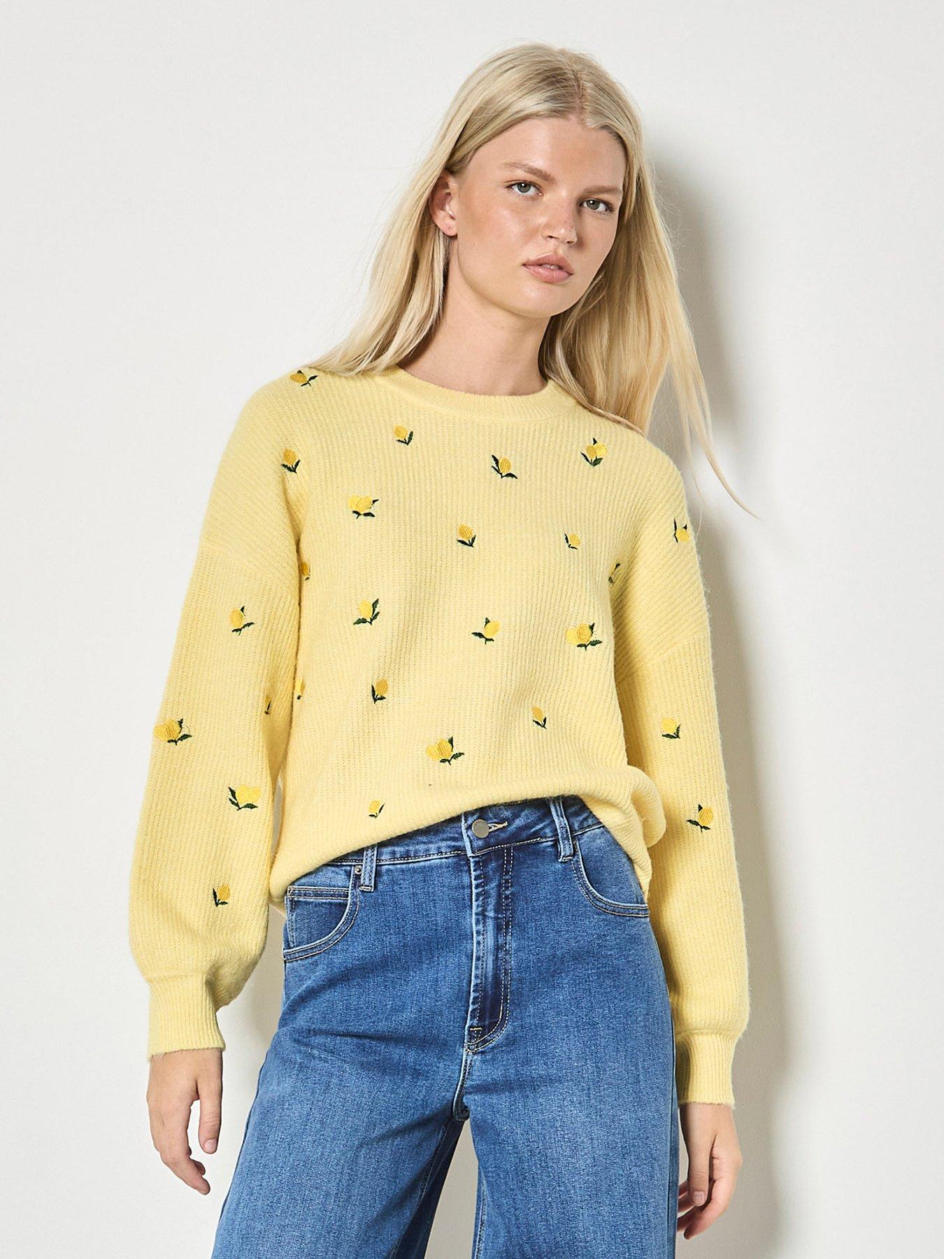 Apricot Embroidered Lemon Jumper