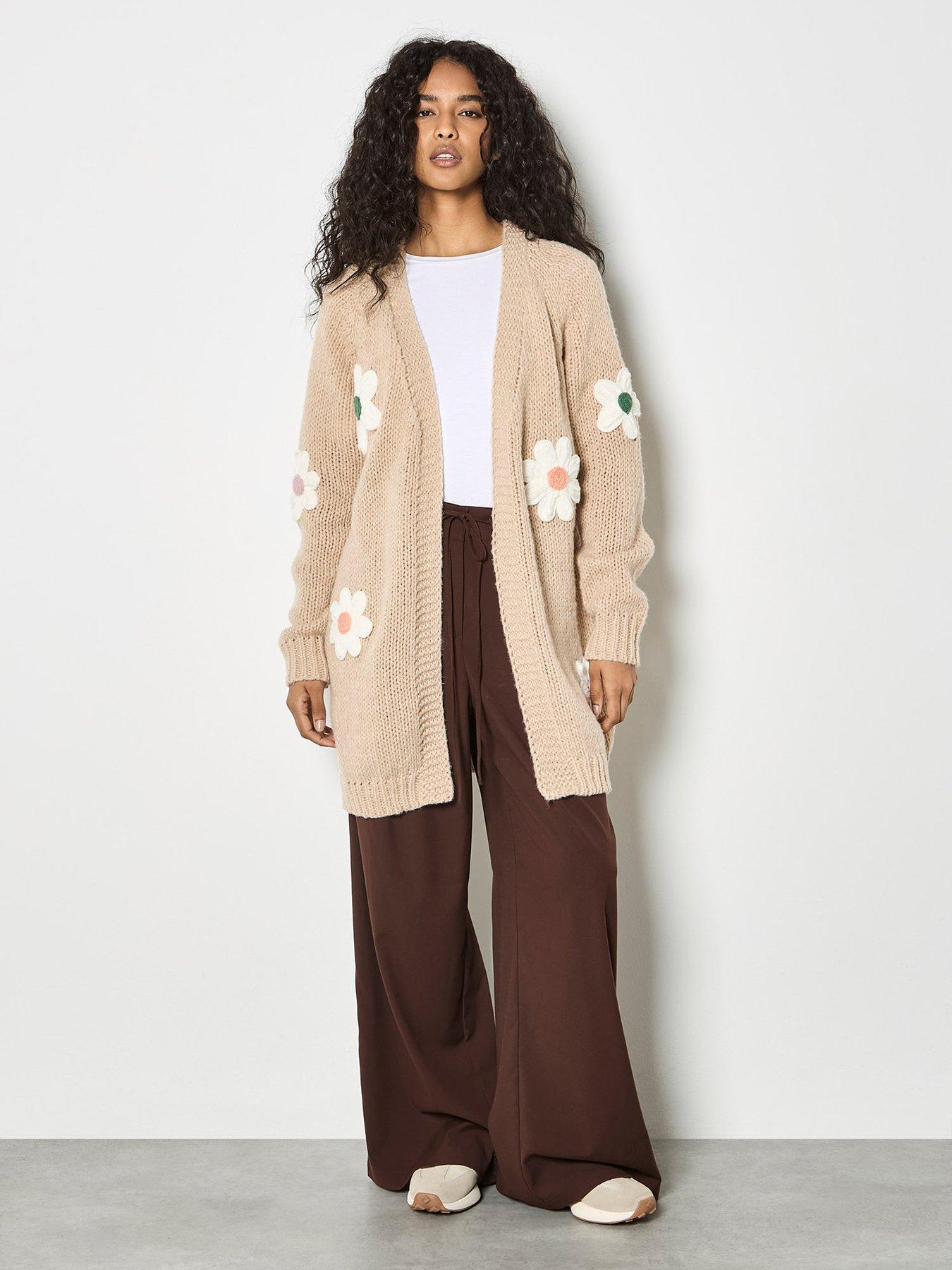 Apricot 3d Daisy Chunky Knit Cardigan | Very