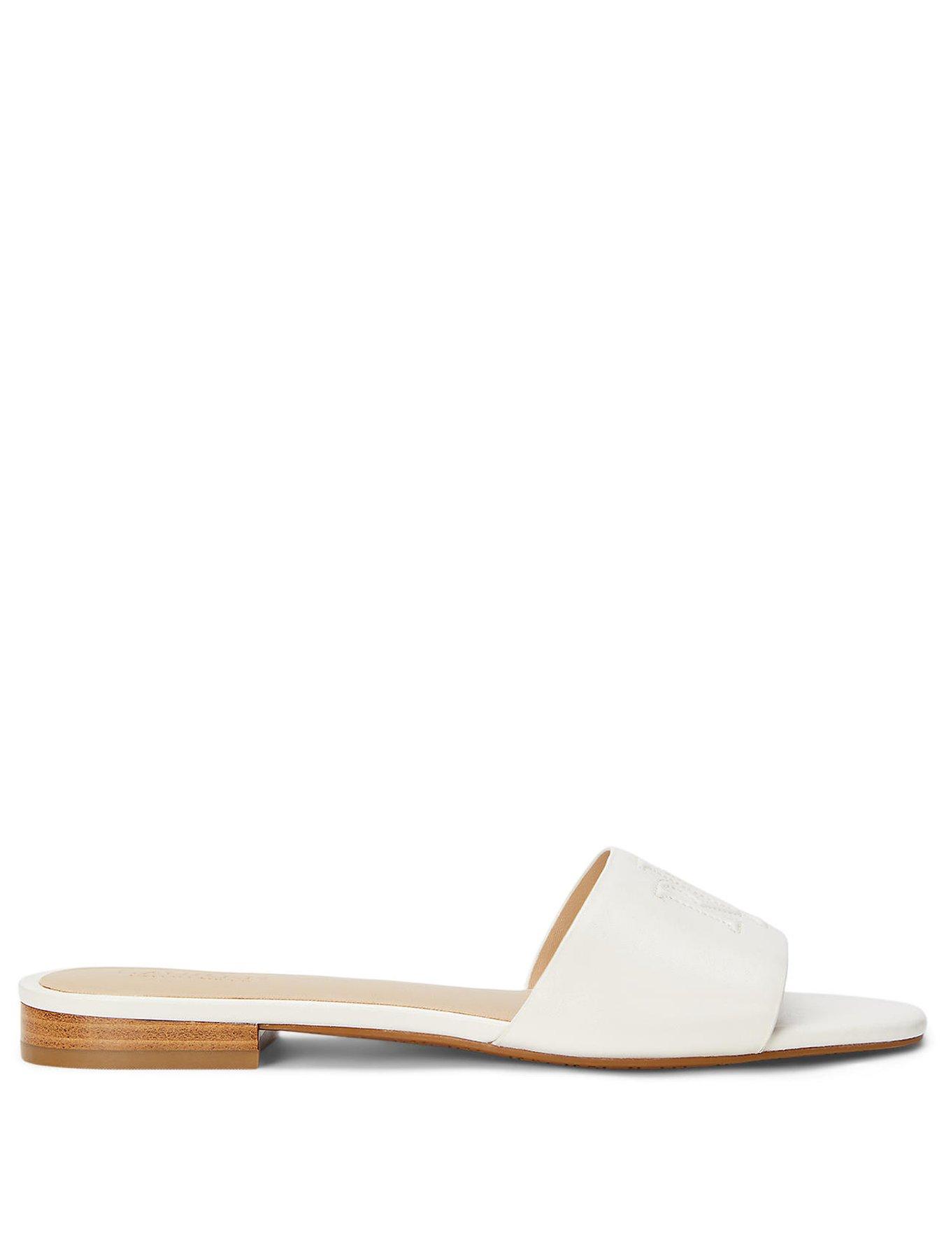 Lauren by Ralph Lauren Everley Sandals Sliders - White | Very
