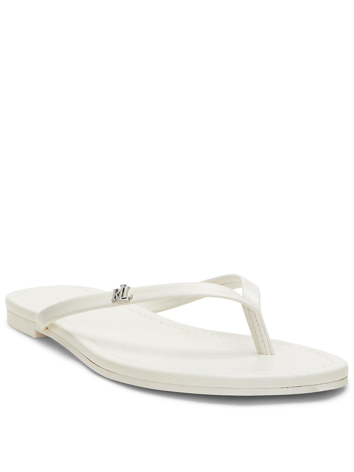 Image 1 of 4 of Lauren by Ralph Lauren Raquel Sandals Flip Flop - White