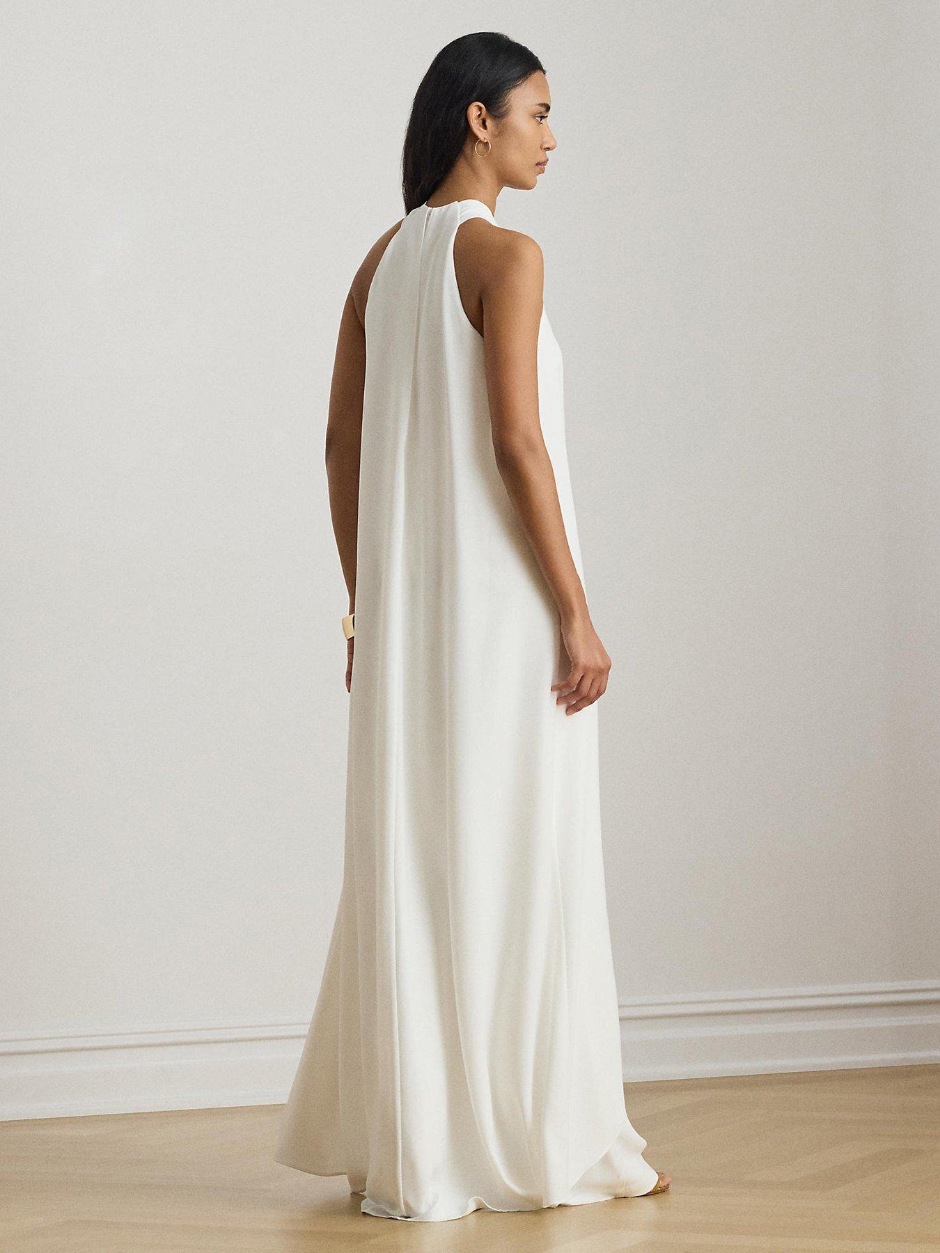 Image 2 of 4 of Lauren by Ralph Lauren Woven-Wide Leg-Jumpsuit - White