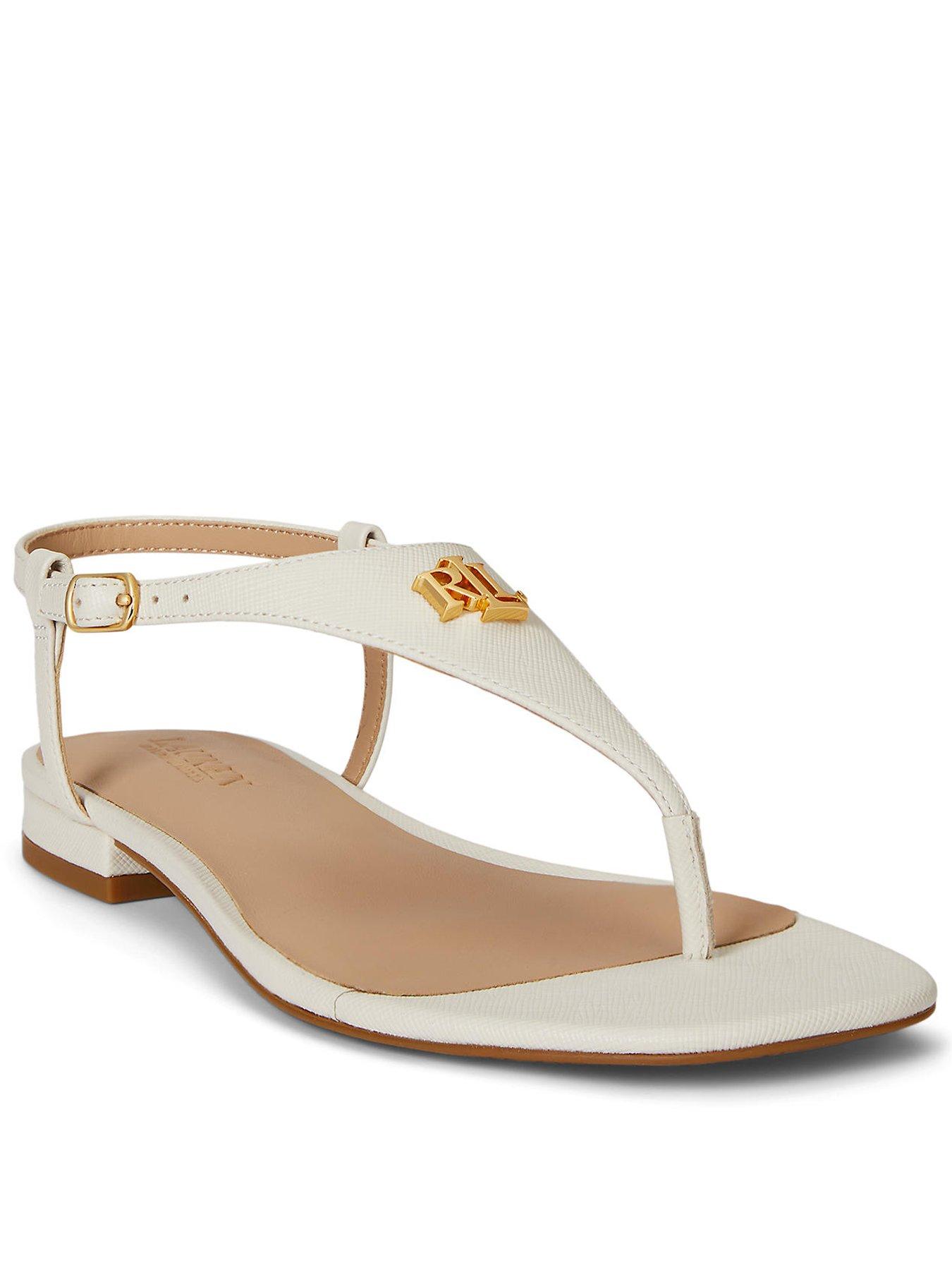 Lauren By Ralph Lauren Everley 2-Sandals-Flat Sandal - White