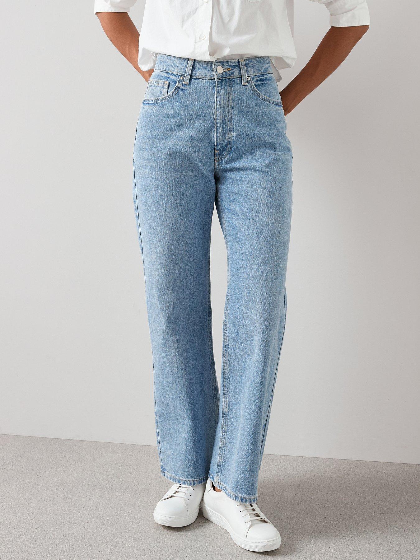 The Very Collection High Waist Wide Leg Jeans - Light Wash