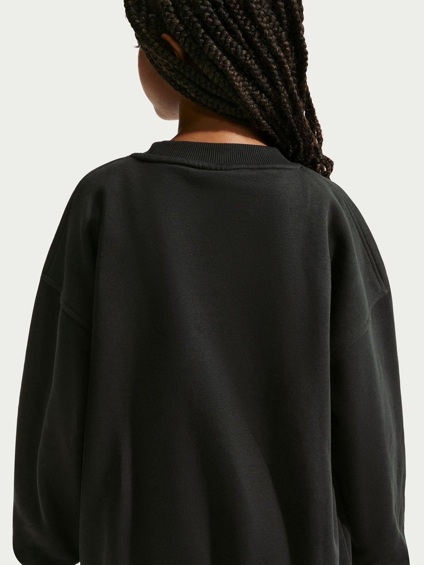 Image 6 of 7 of Nike Junior Mbappe Academy Club Fleece Over Sized Crew Sweatshirt - Black