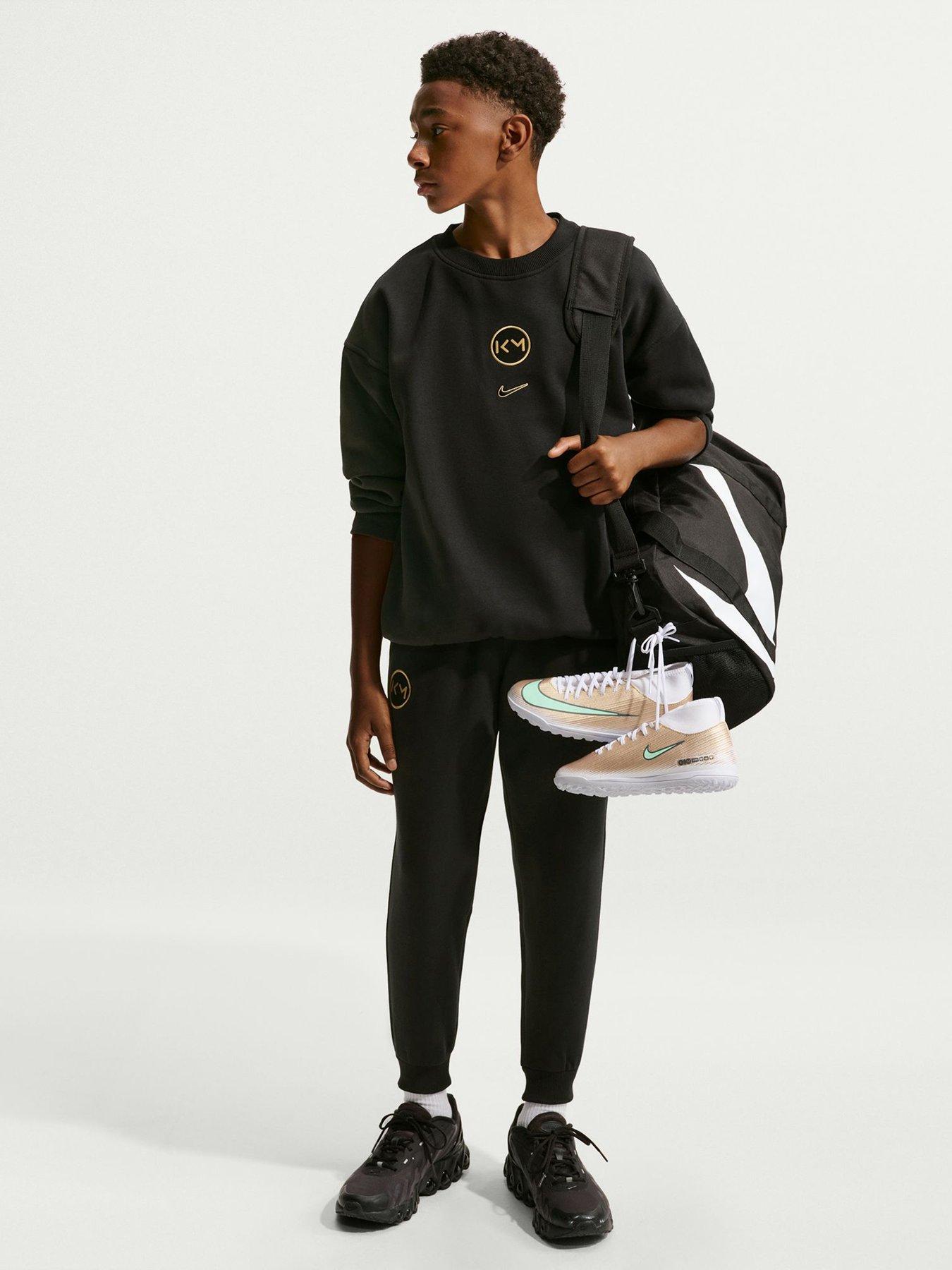 Image 7 of 7 of Nike Junior Mbappe Academy Club Fleece Over Sized Crew Sweatshirt - Black