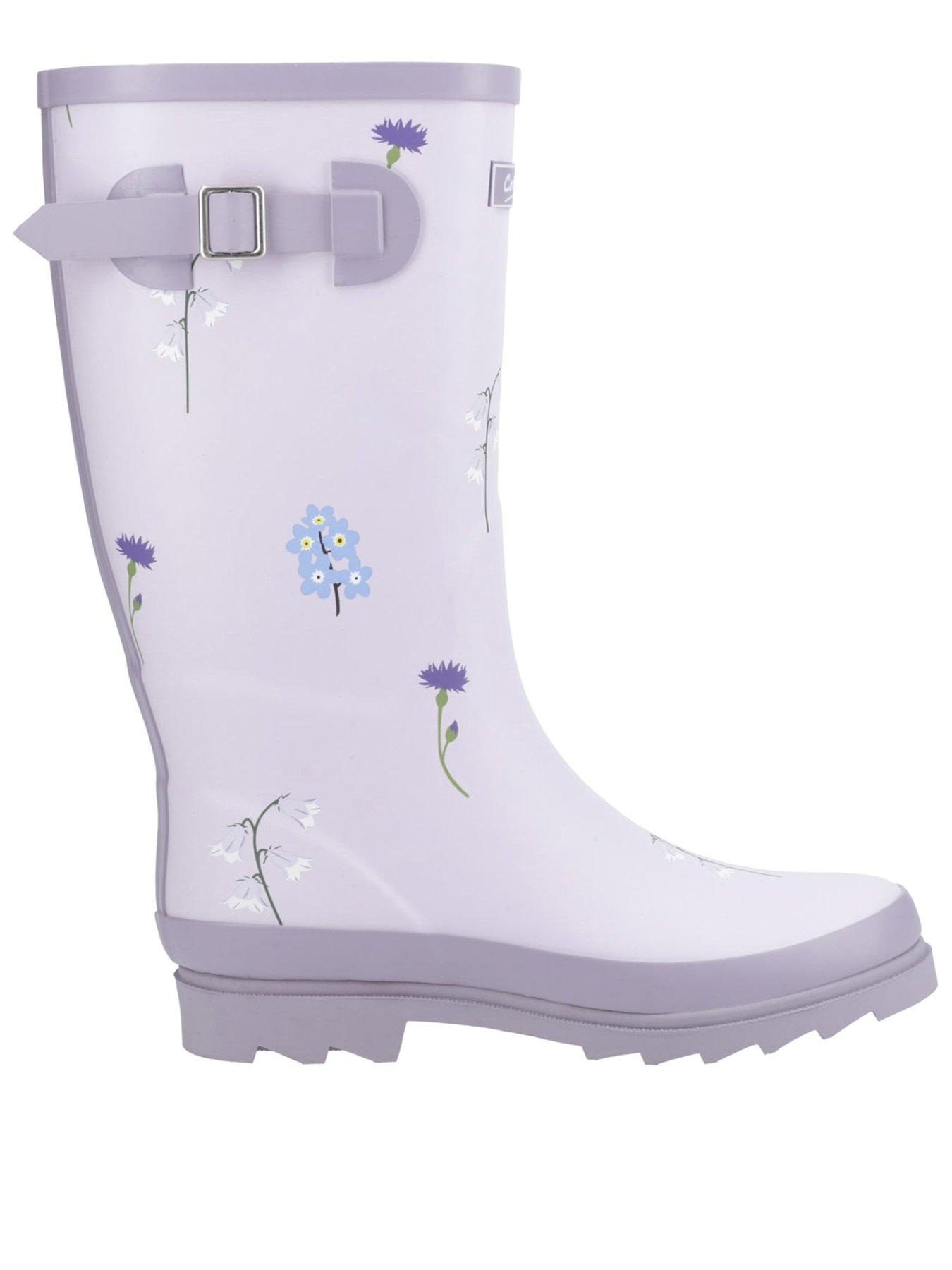 Cotswold Womens Wildflower Tall Wellingtons - Lilac