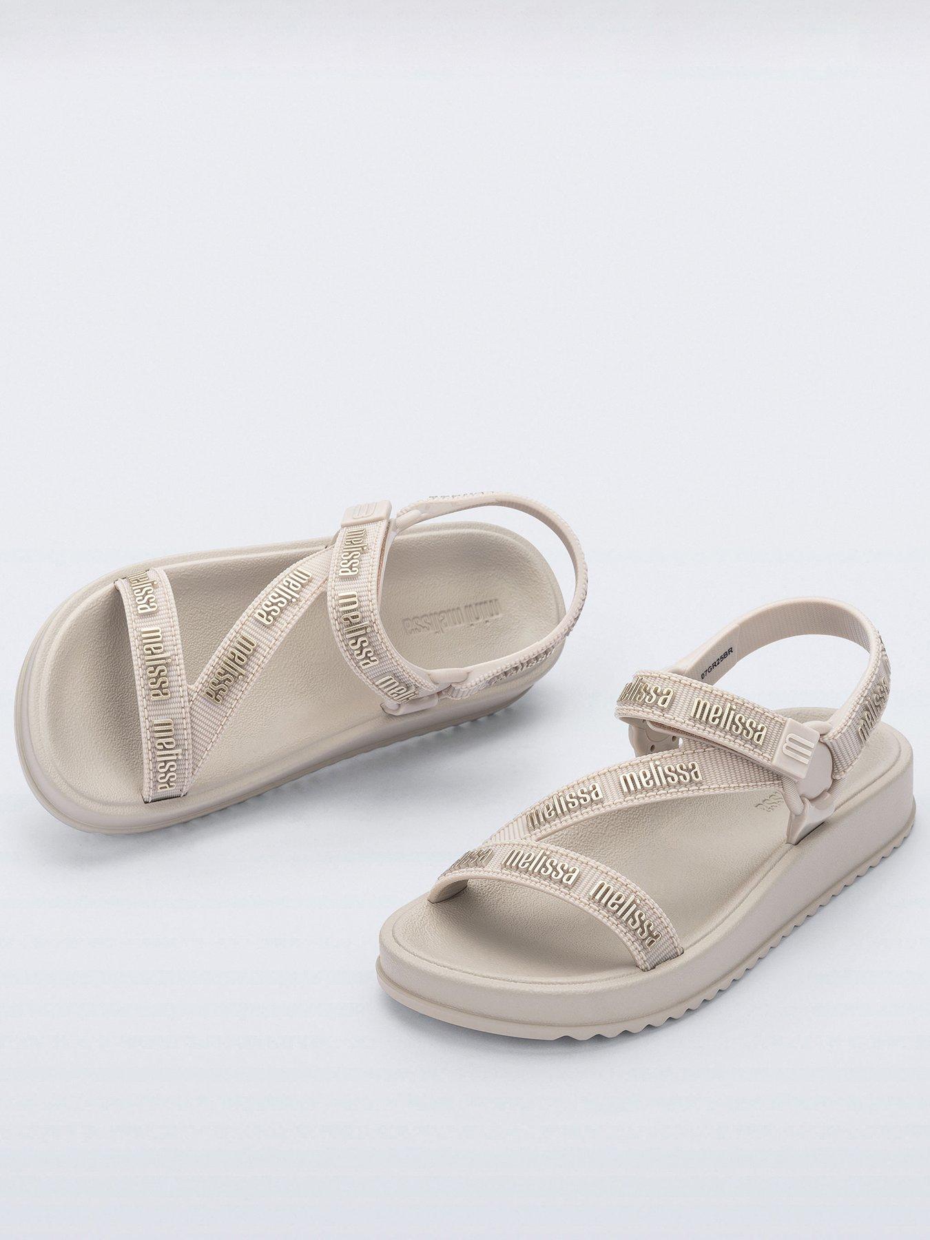 Mini Melissa Branded Strap Sandals - Beige