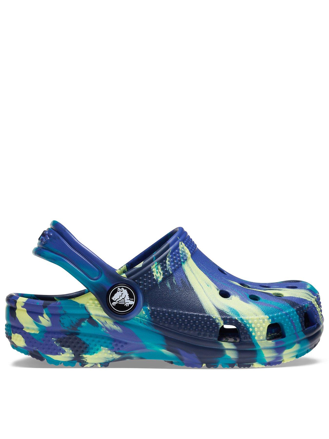 Crocs Toddler Classic Marbled Clog - Navy/turbo Teal
