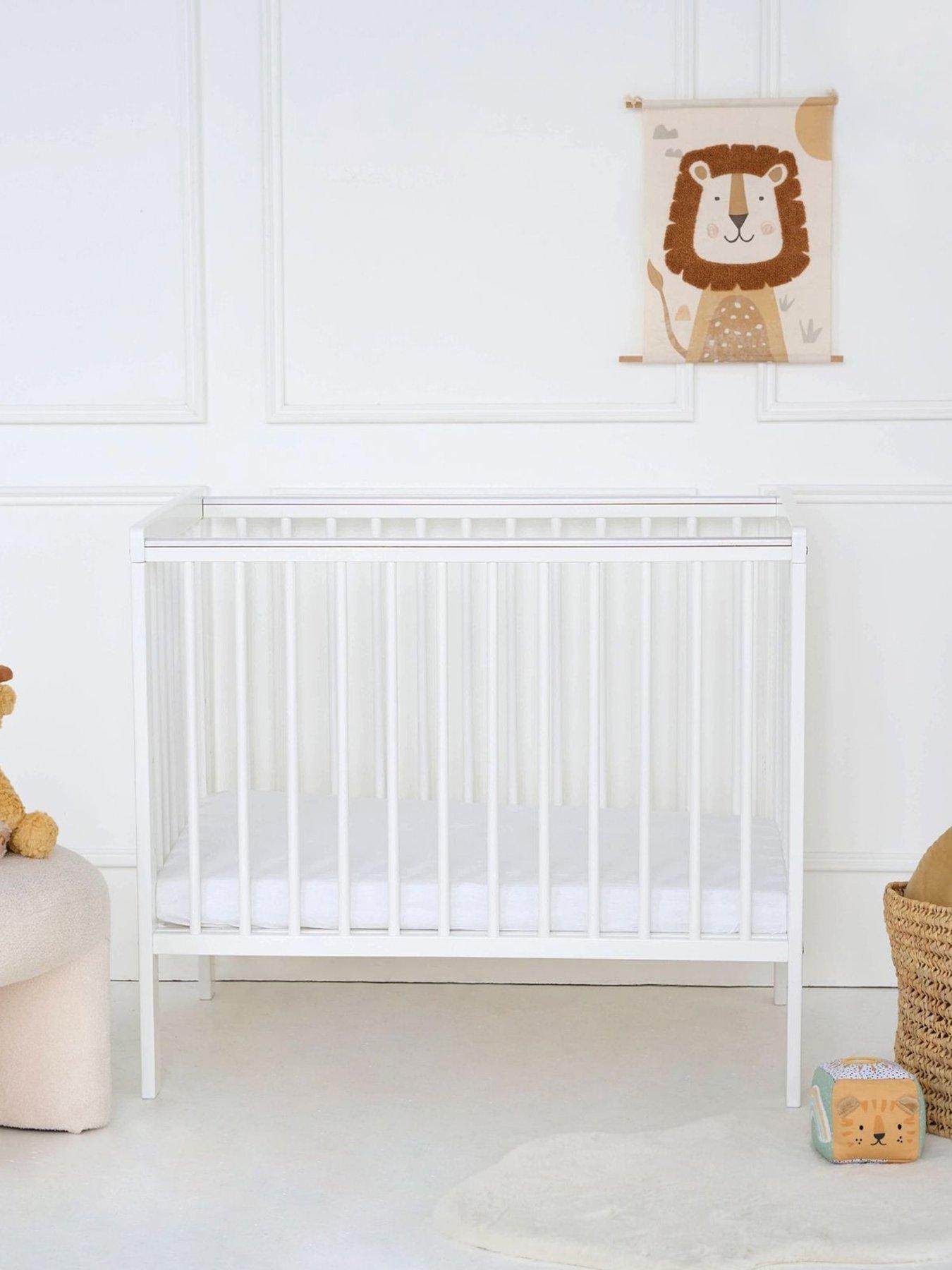 East Coast Space Saver Cot -White - With Mattress - White