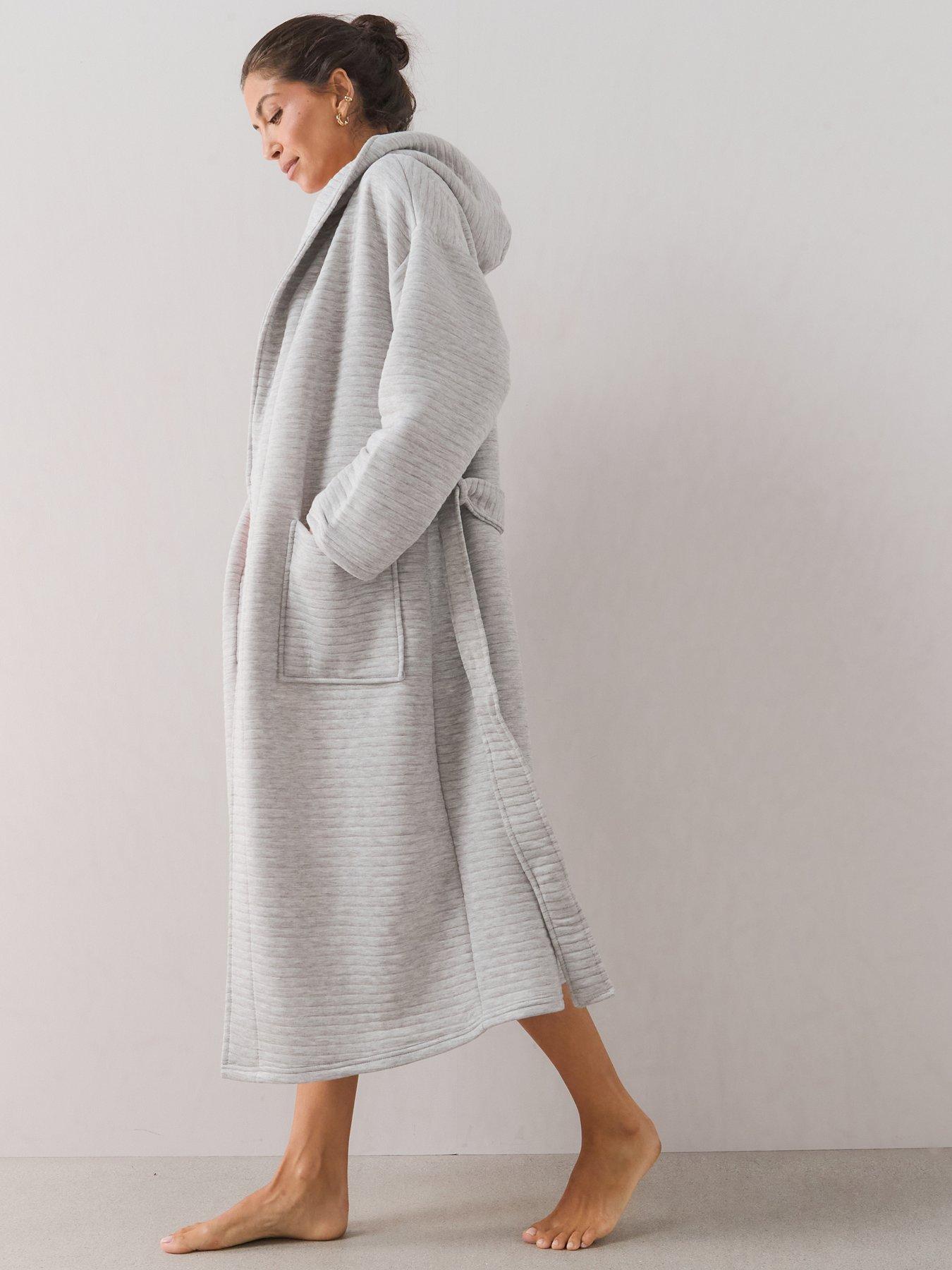 The Very Collection Soft Touch Quilted Dressing Gown - Grey