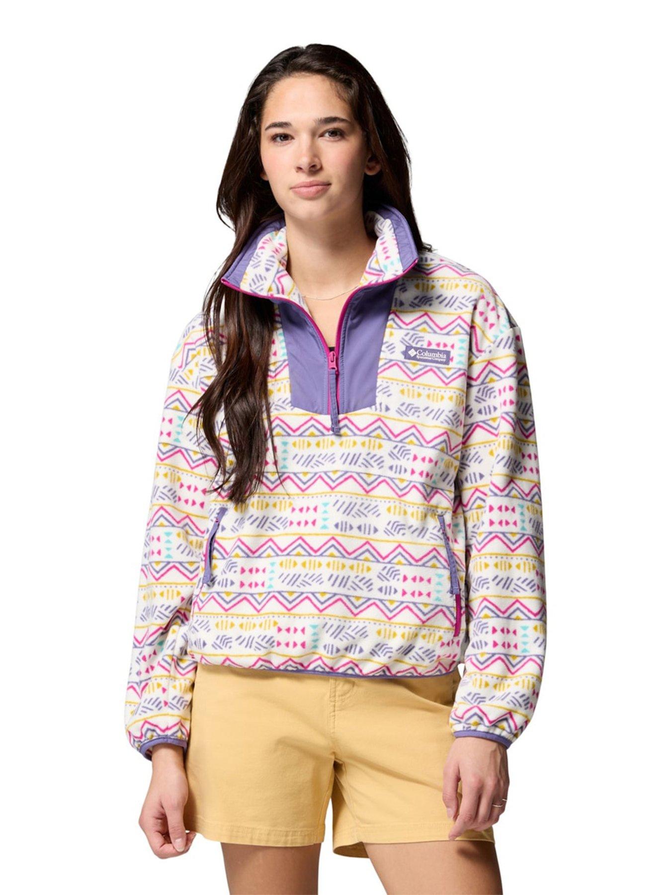 Columbia Womens Sequoia Grove Printed Half Zip - White Print