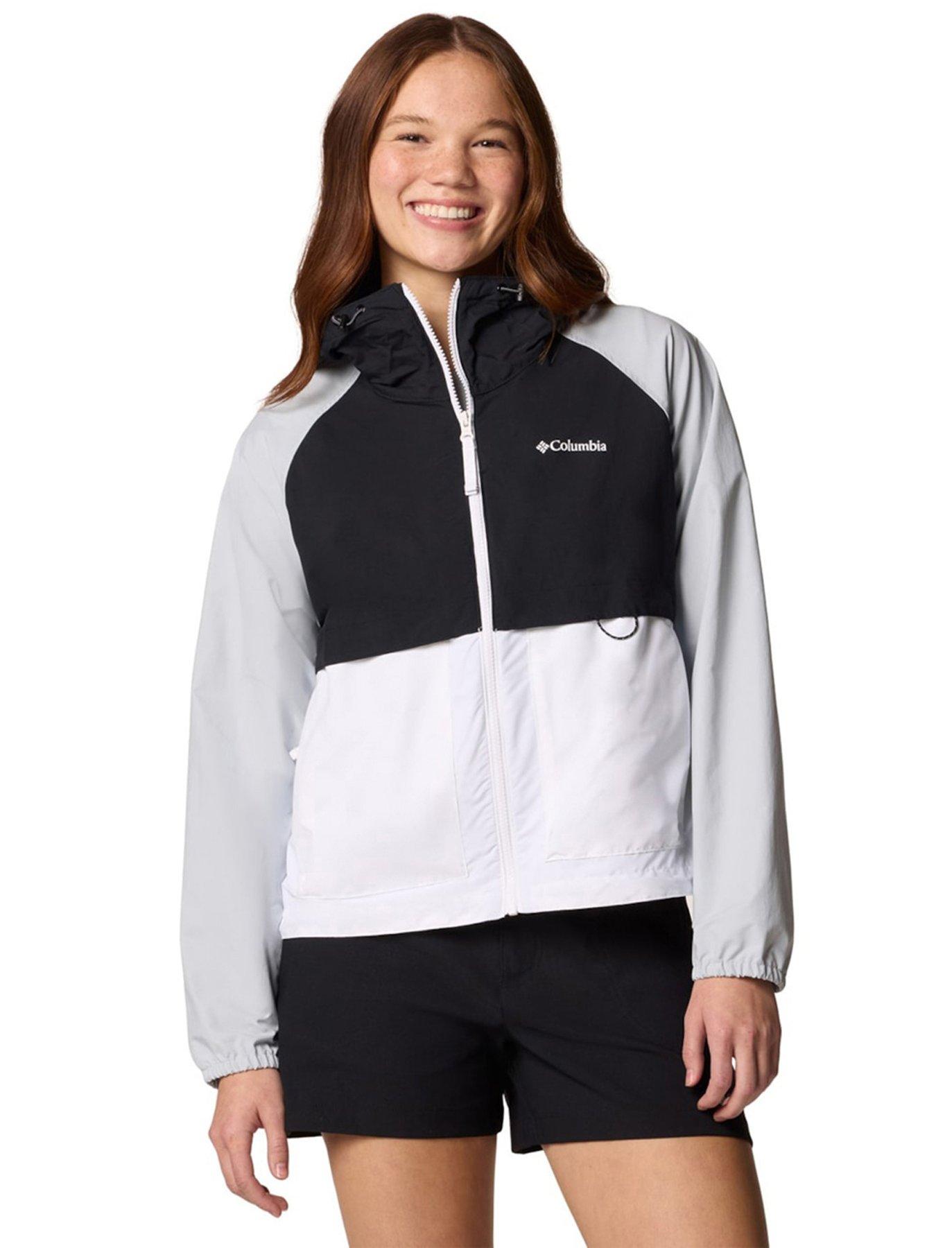 Columbia Womens Spire Valley Windbreaker - White/Black/Grey