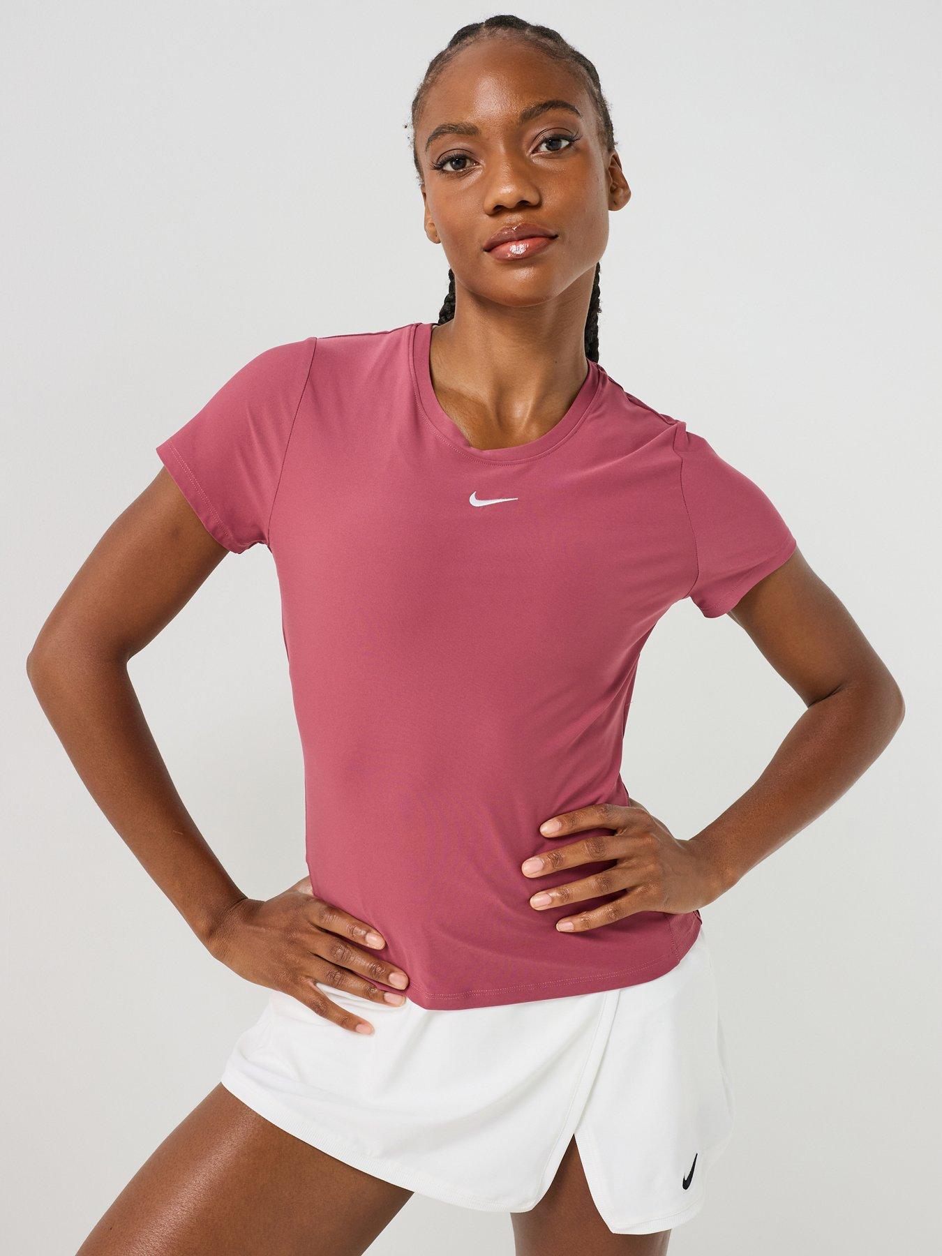 Nike Womens Nike Tennis Victory Dri-Fit Short-Sleeve Top - Pink