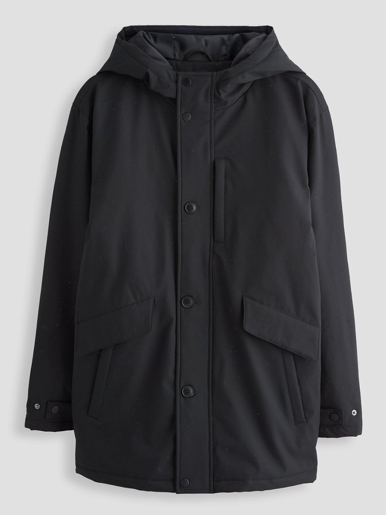 Image 1 of 6 of The Very Collection Boys Shower Resistant Parker Coat - Black