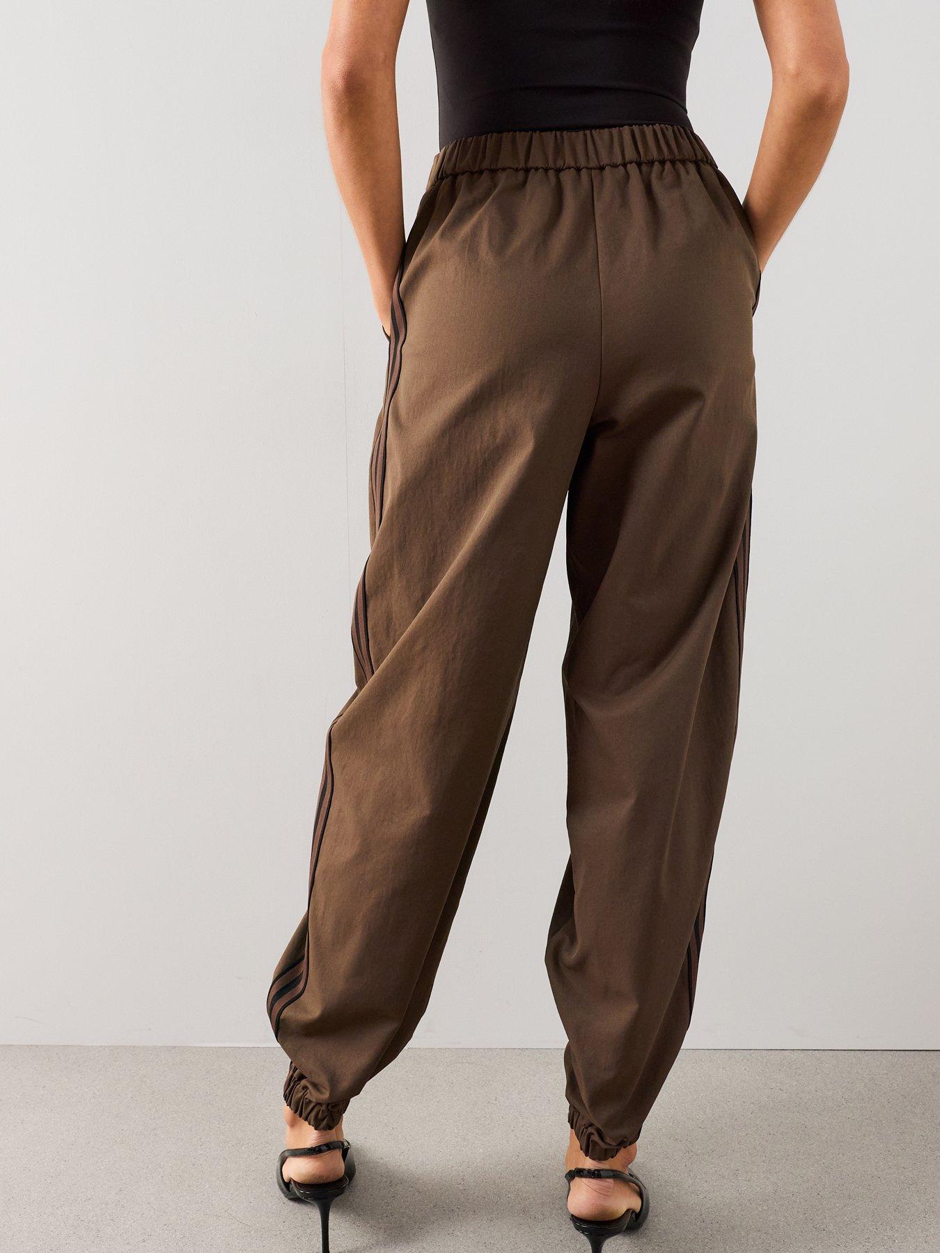 Image 2 of 7 of The Very Collection Side Stripe Smart Track Pants - Brown