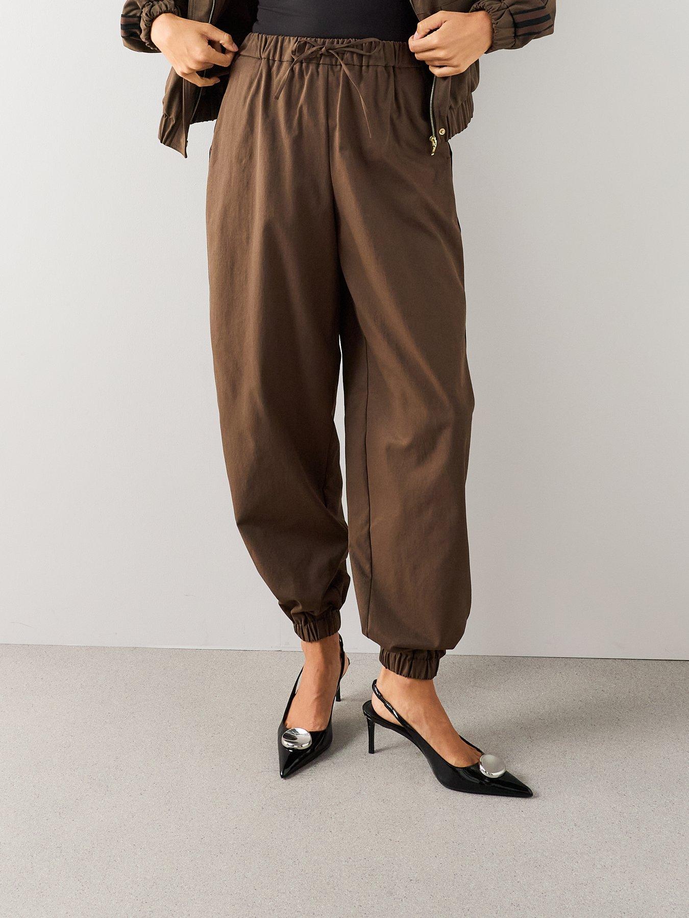 Image 3 of 7 of The Very Collection Side Stripe Smart Track Pants - Brown