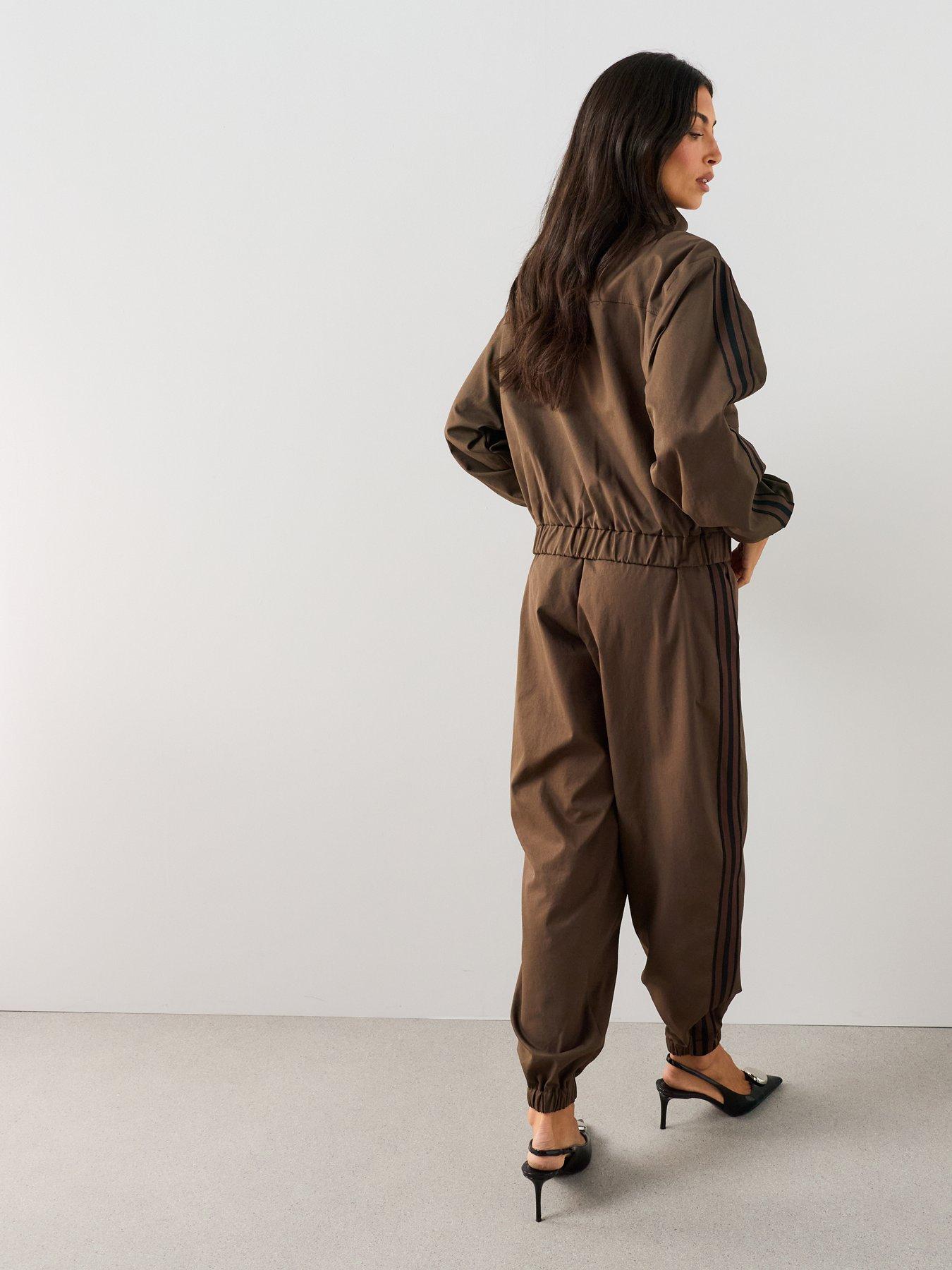 Image 4 of 7 of The Very Collection Side Stripe Smart Track Pants - Brown