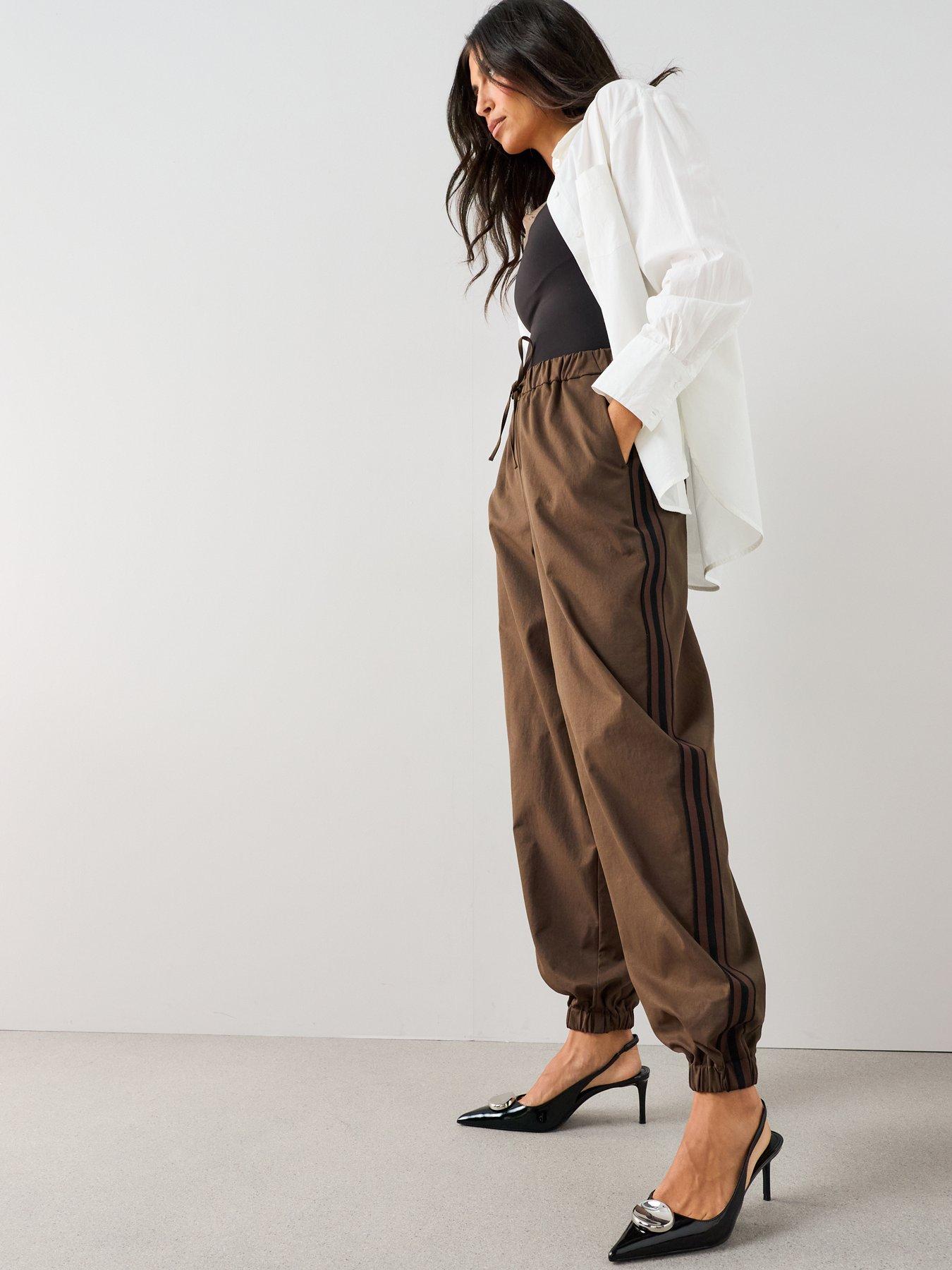 Image 5 of 7 of The Very Collection Side Stripe Smart Track Pants - Brown