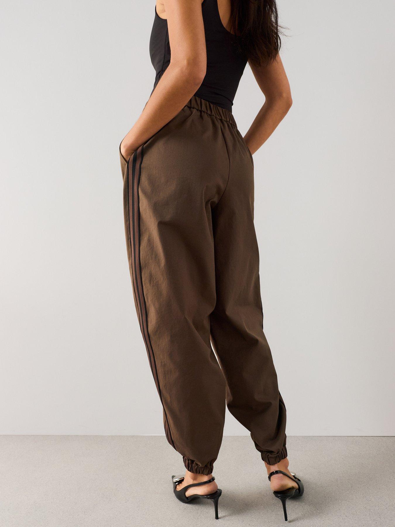 Image 6 of 7 of The Very Collection Side Stripe Smart Track Pants - Brown