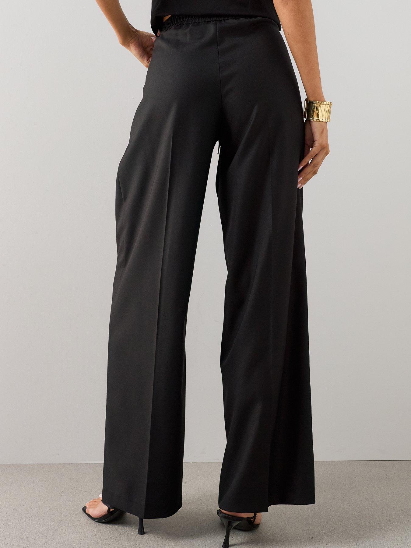 Image 2 of 6 of The Very Collection Tie Wiast Smart Trouser - Black