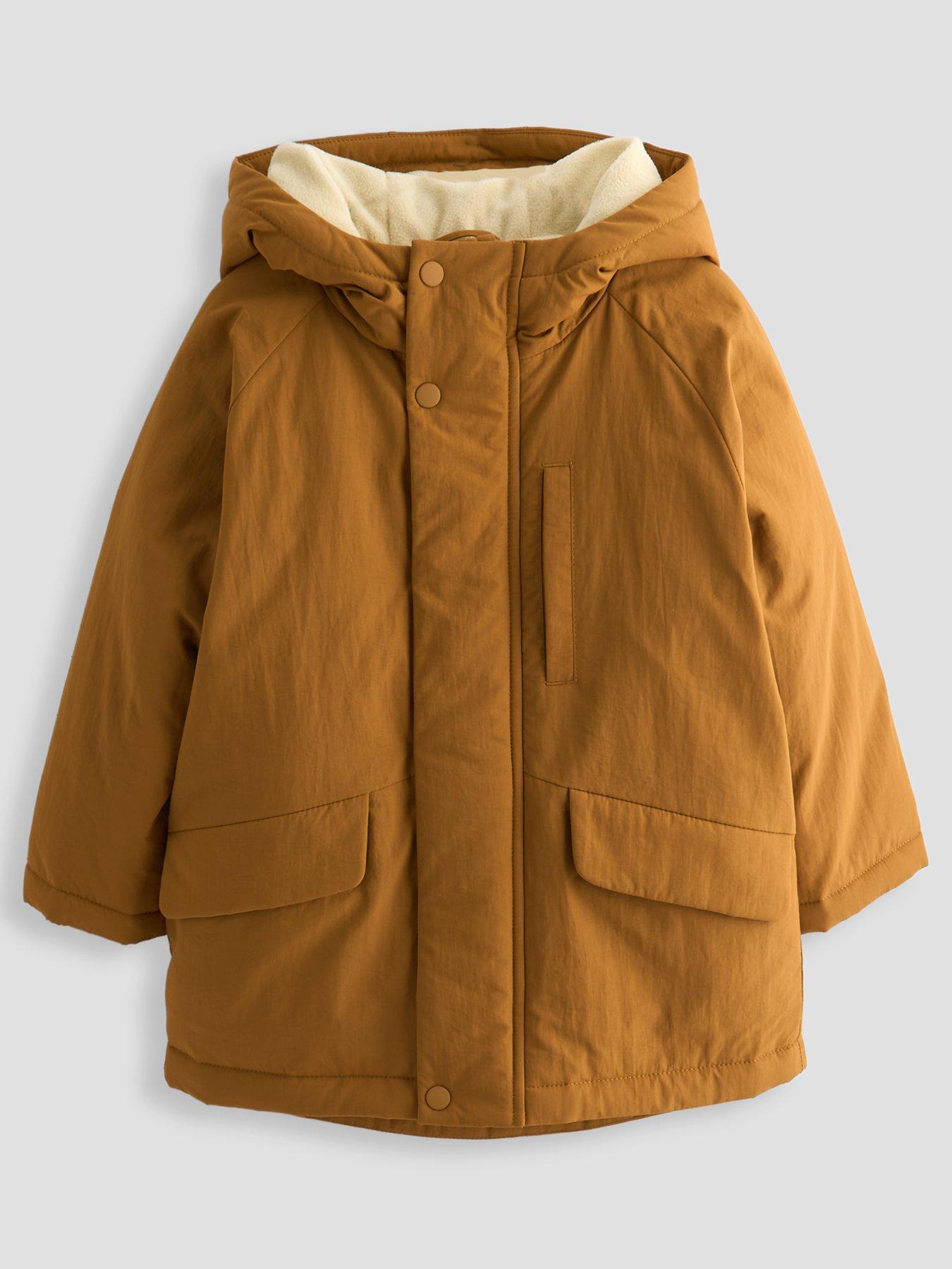 Image 1 of 6 of The Very Collection Boys Fleece Lined Fur Hood Parka (9 months - 7 years) - Khaki
