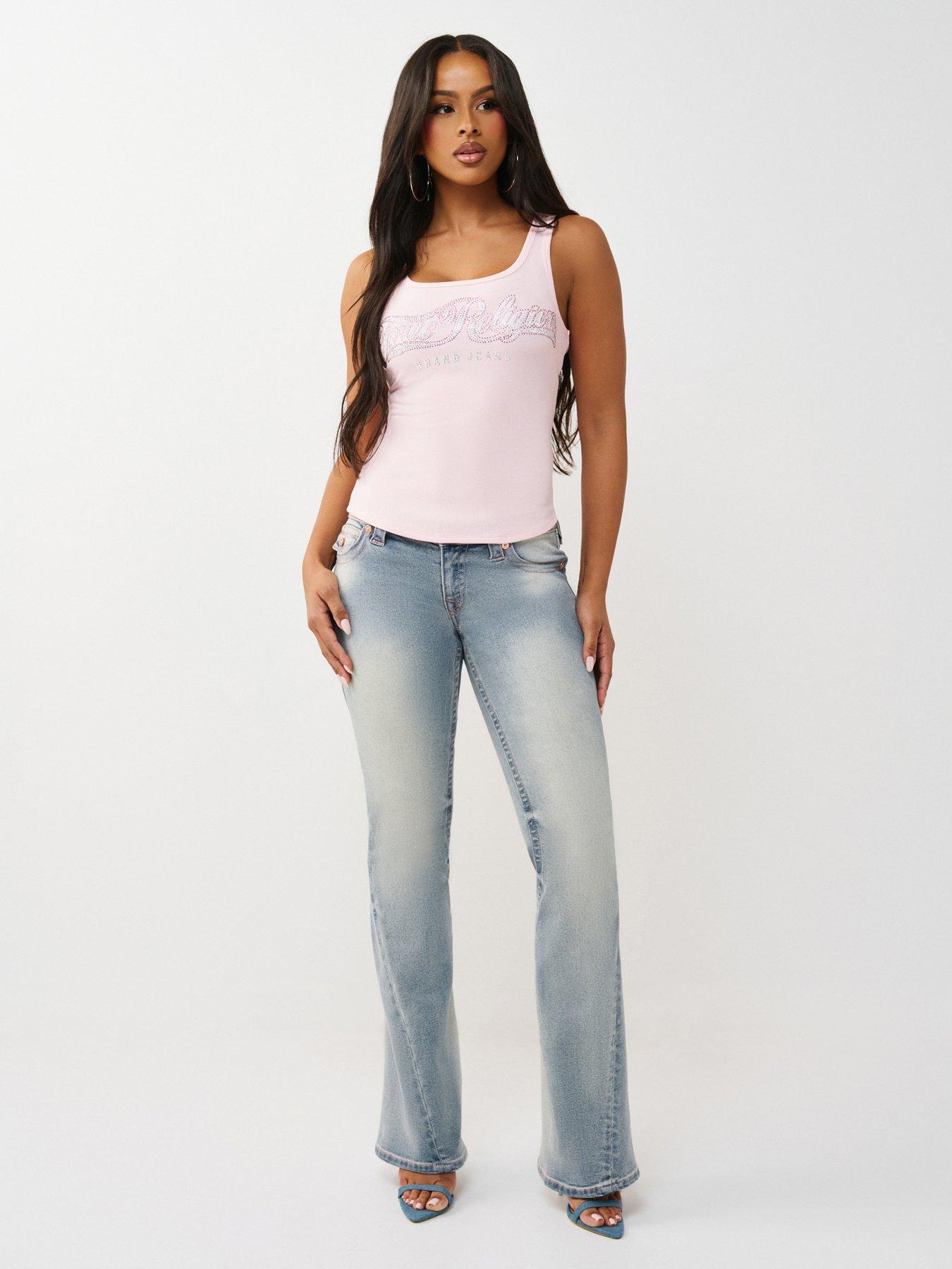 TRUE RELIGION Joey Low Rise Flare Jeans - Blue