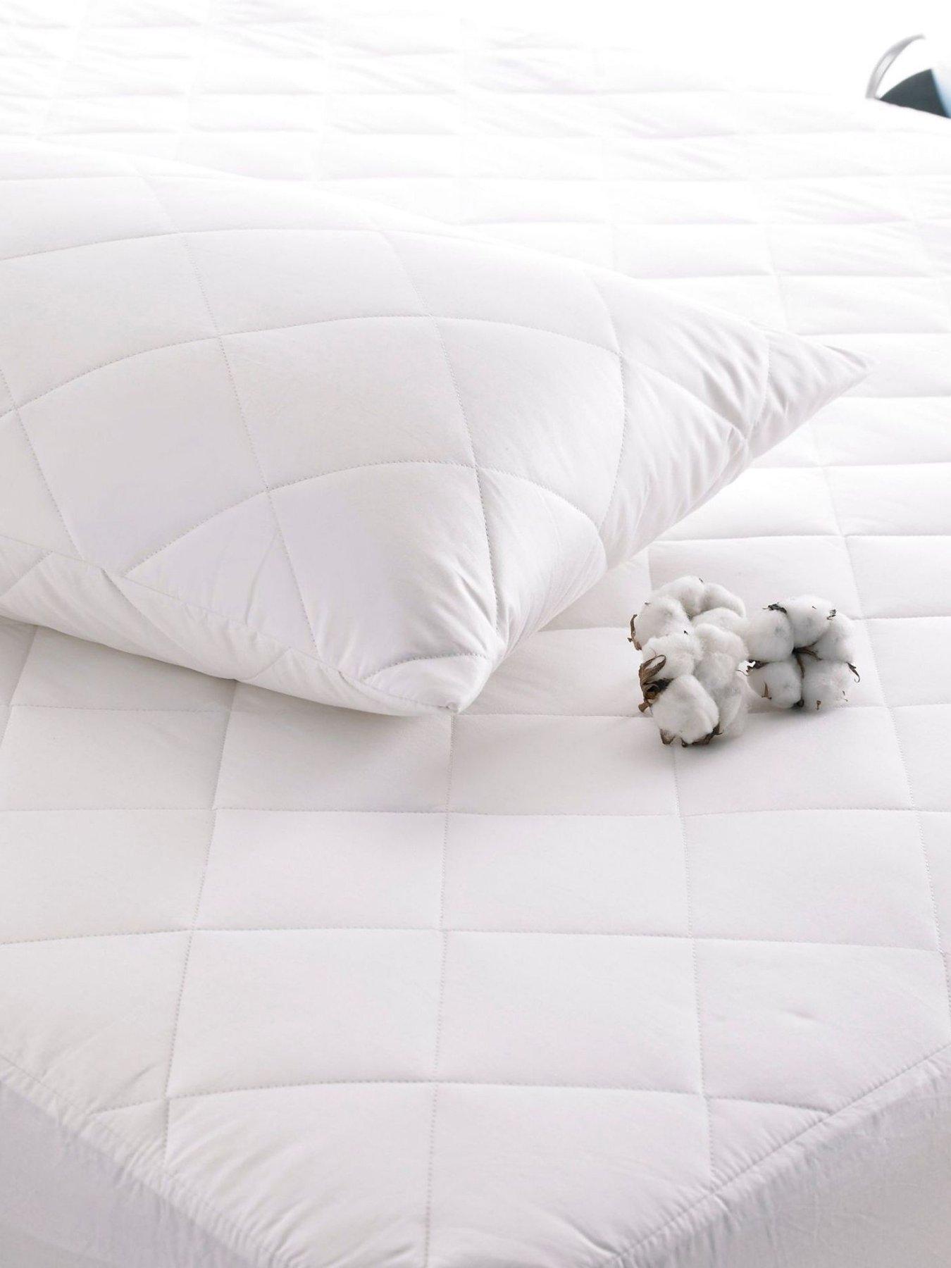 The Fine Bedding Company Fbc Deep Fill Cotton Mattress Protector White Super-king