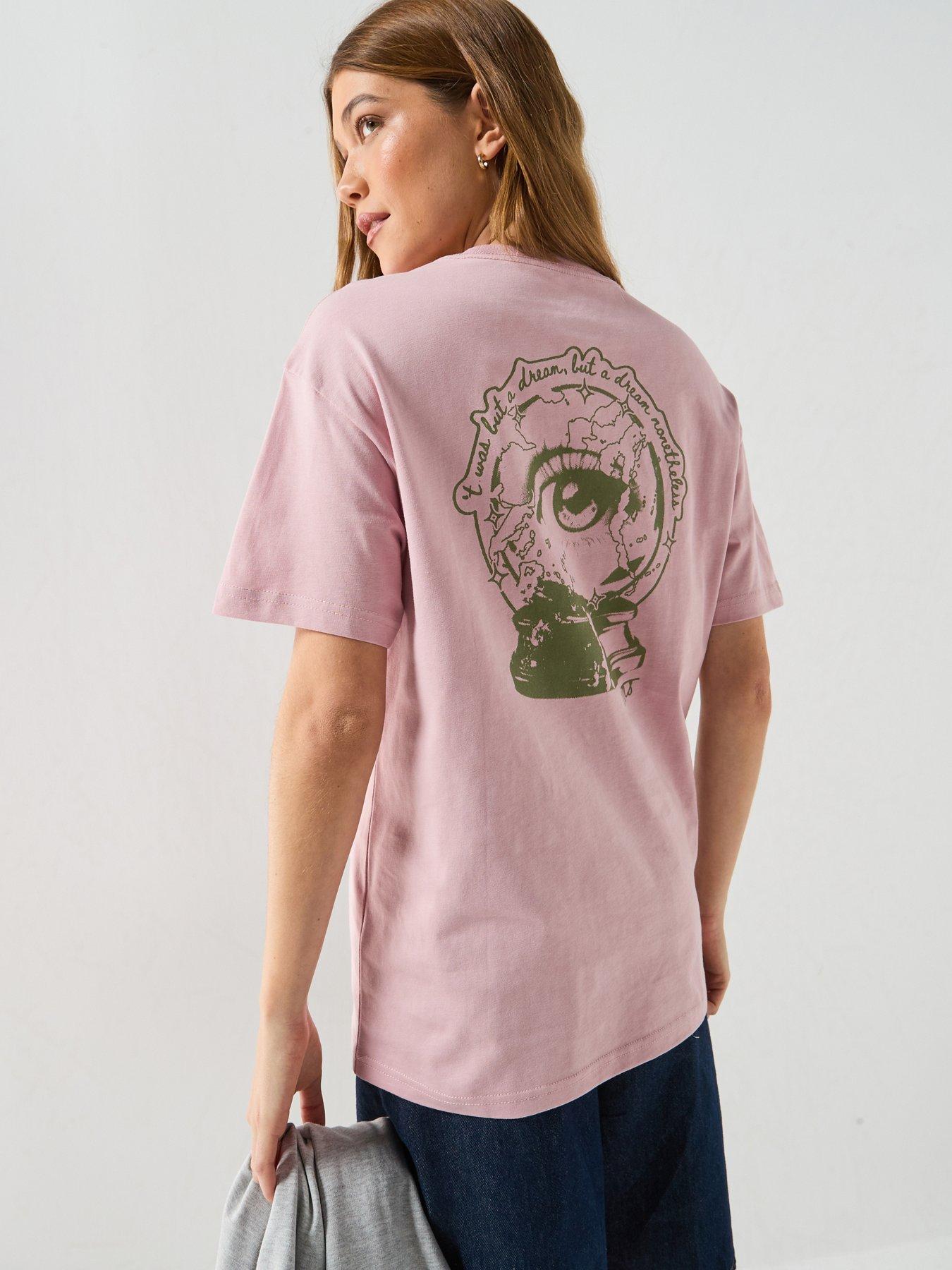 Image 1 of 6 of Vans Womens Crystal Dream Oversized Tee - Pink