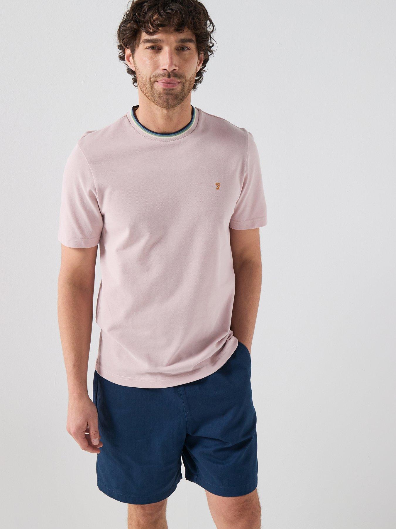 Farah Farah Gold F Elton Regular Fit Pique Tipping T-shirt - Pink