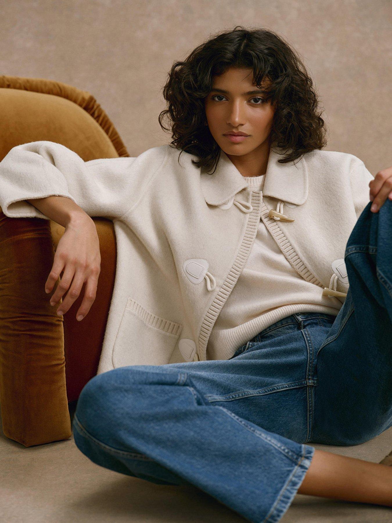 Mint Velvet Hand Finished Wool-Blend Jacket - Cream