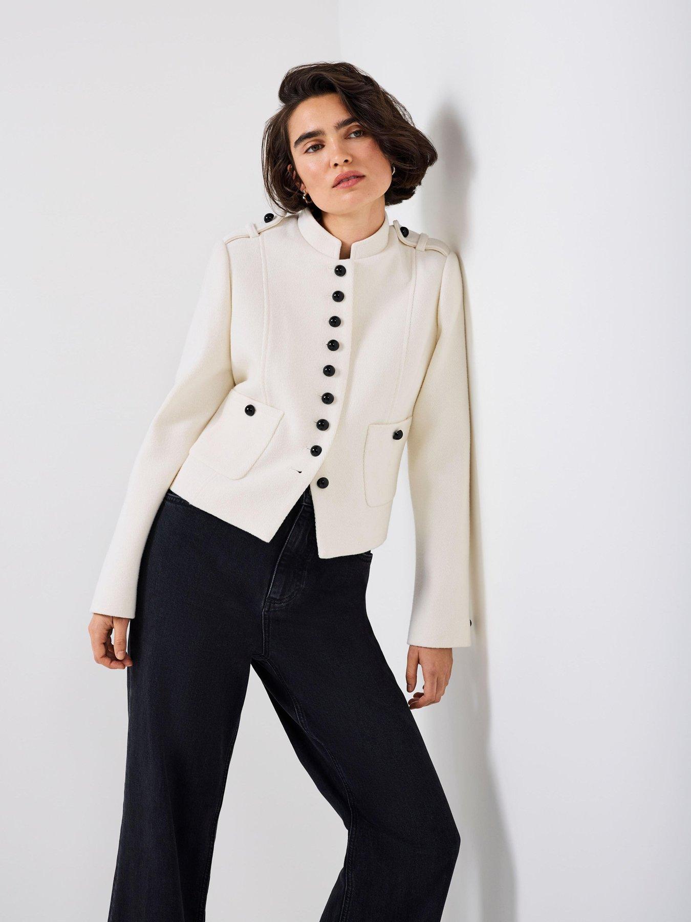 Mint Velvet Military Jacket - Cream