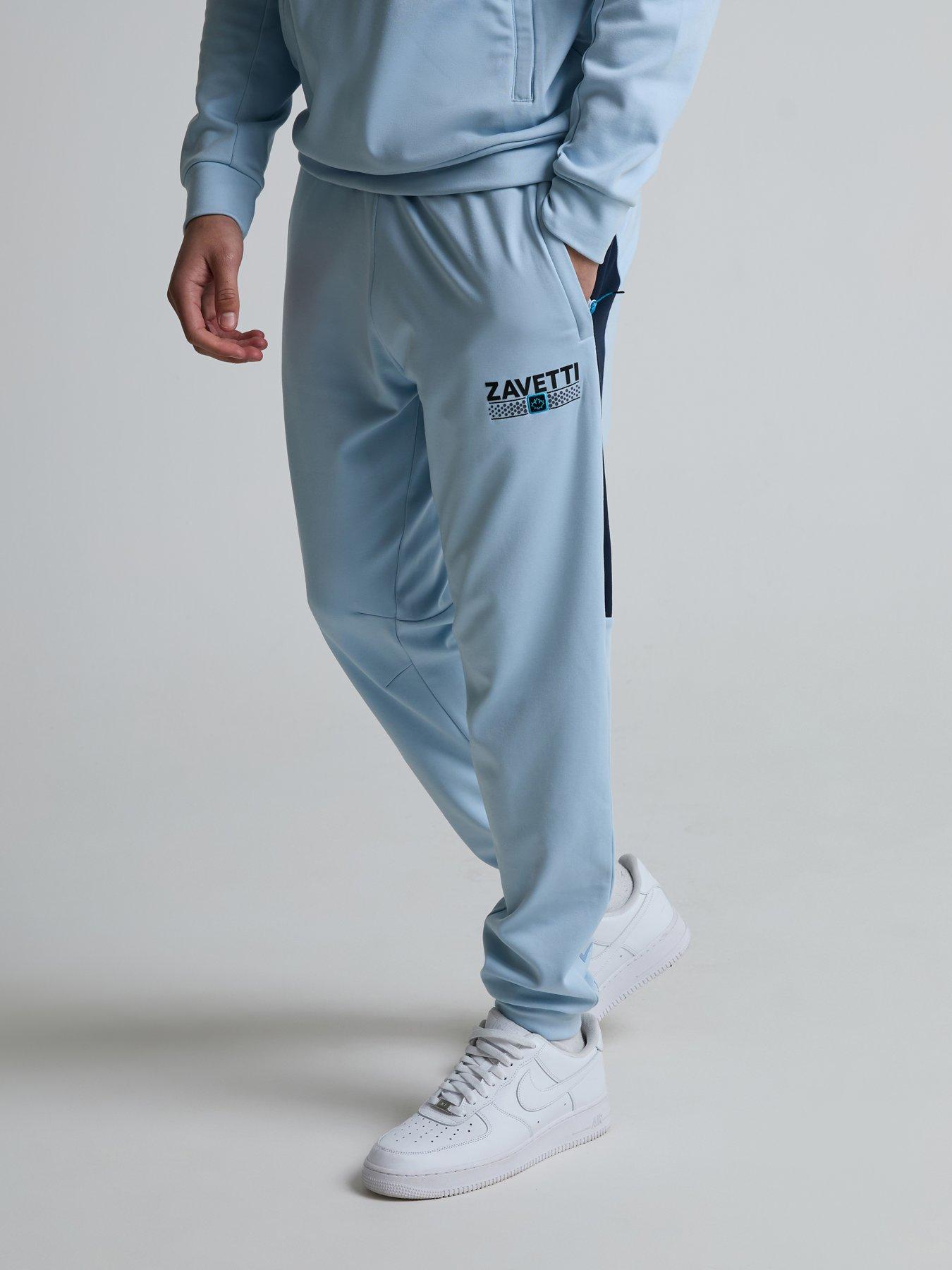 Image 1 of 5 of Zavetti Canada Viarello Cuffed Poly Fleece Joggers - Light Blue