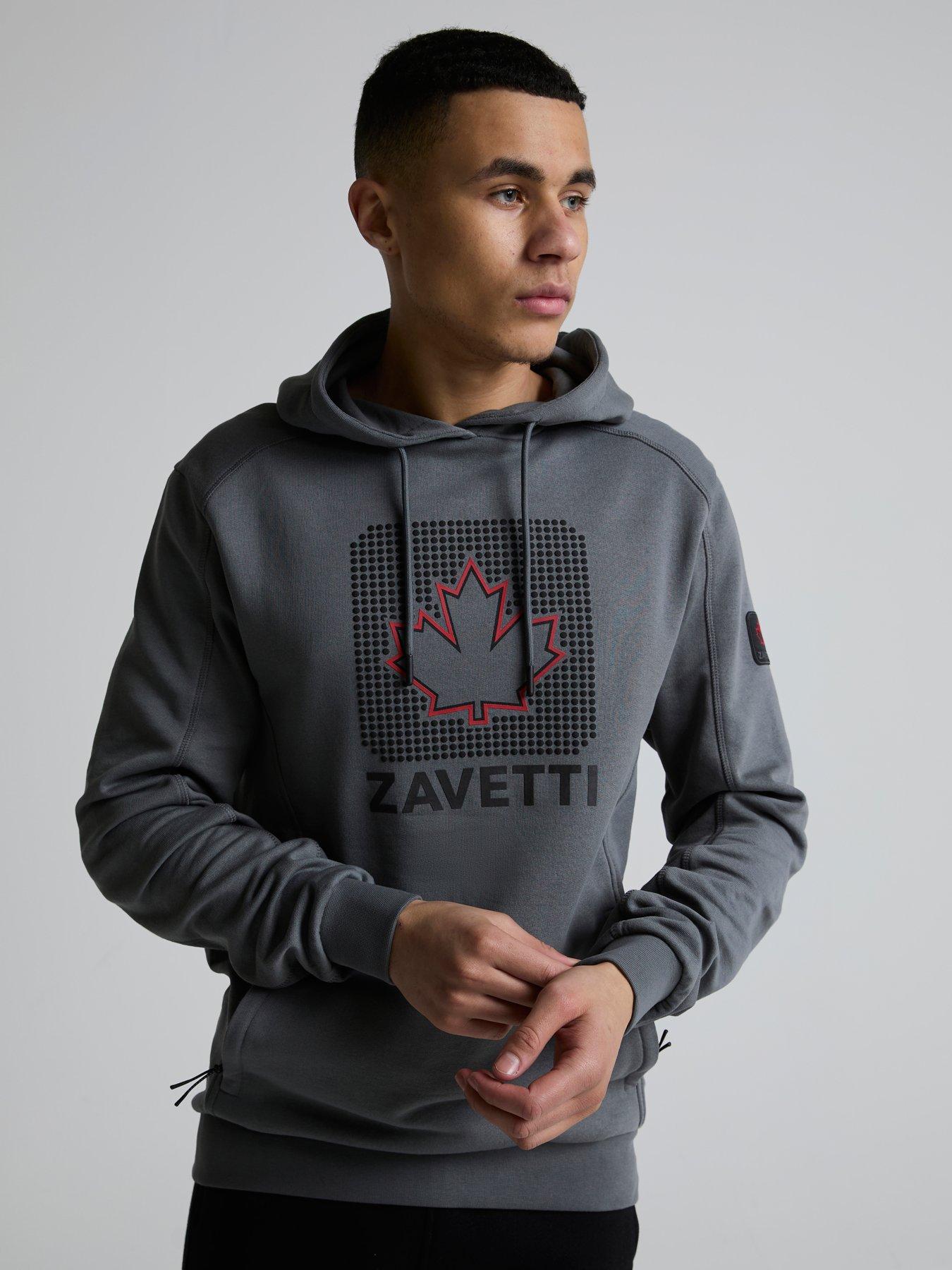 Zavetti Canada Alvo Raised Rubberised Logo Hoodie - Grey