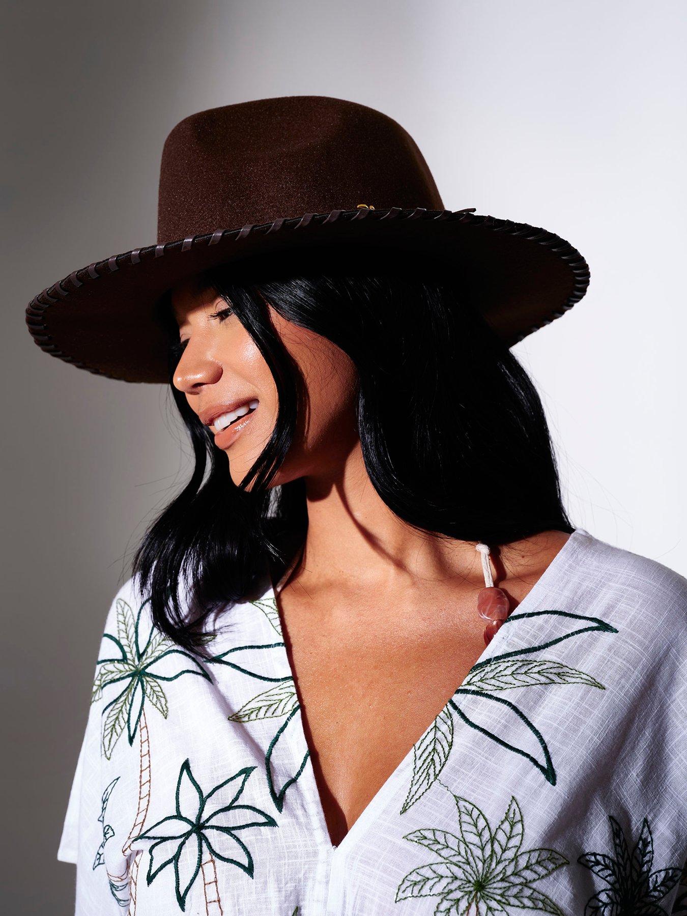 Image 3 of 3 of South Beach South Beach Western Charm Whipstitch Cowboy Hat - brown