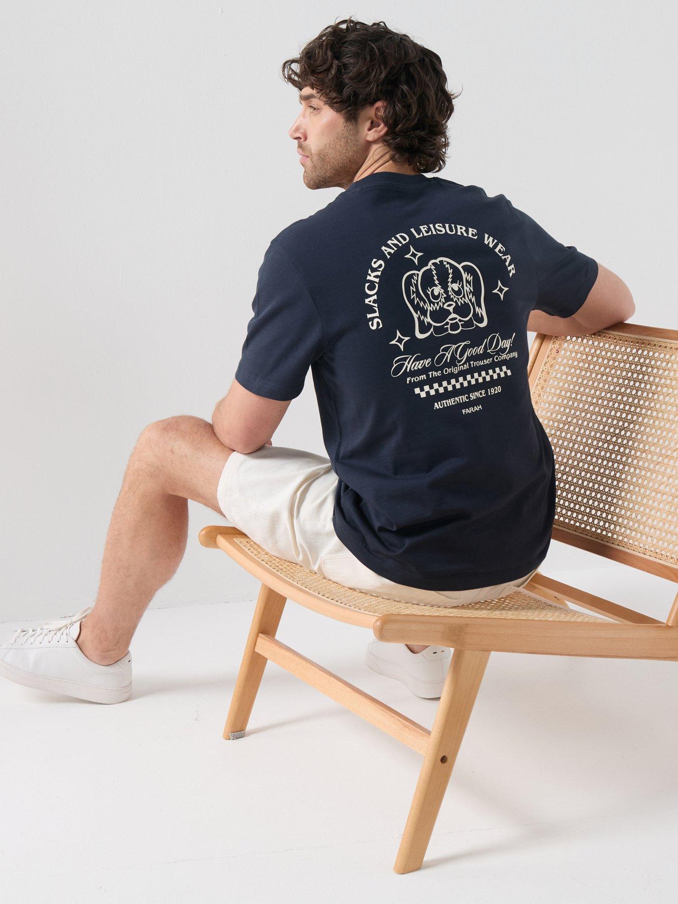 Farah Farah F Tab Byron Back Graphic Print T-shirt - Navy