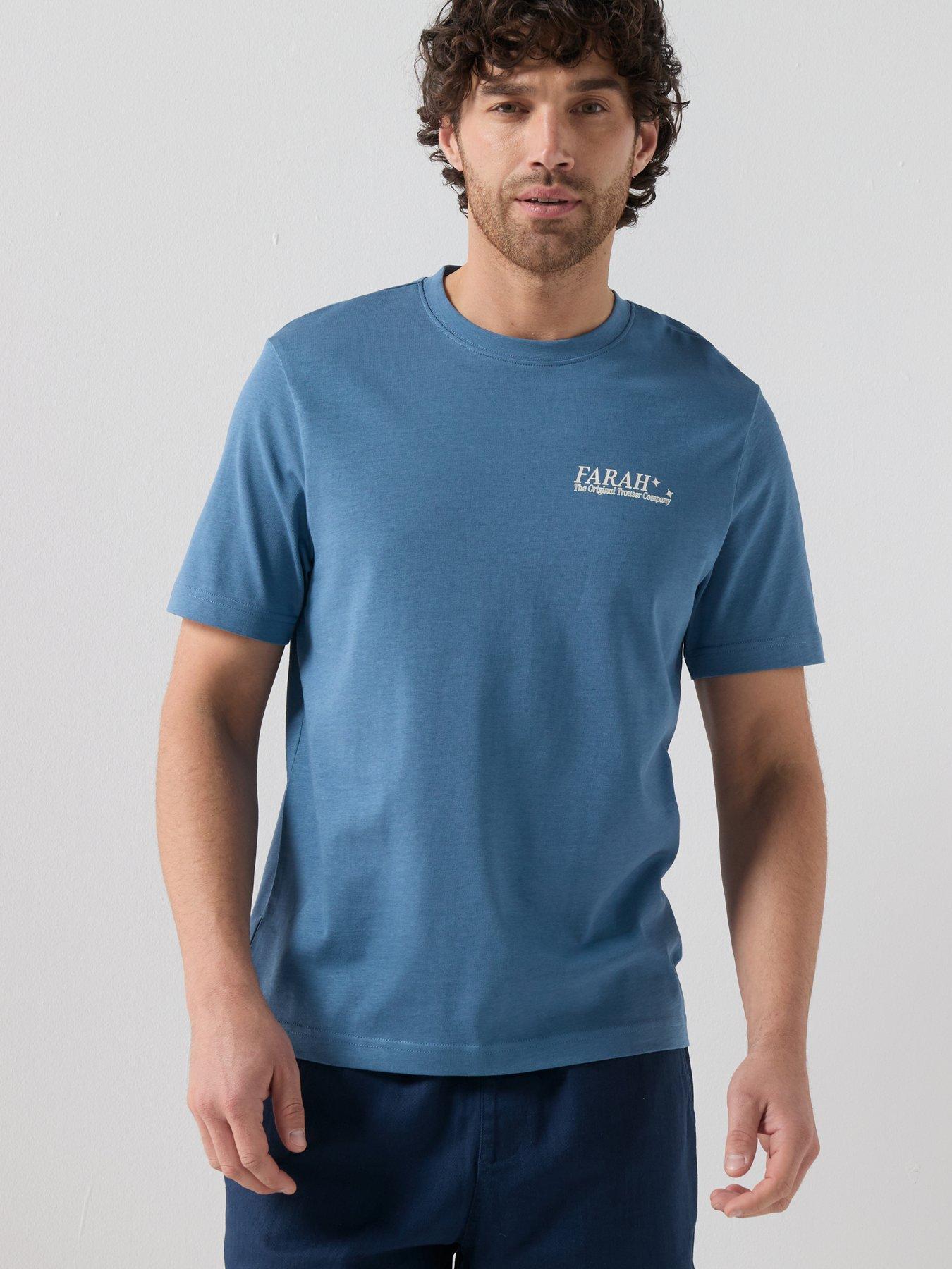 Image 2 of 5 of Farah Byron Back Graphic Print T-Shirt - Blue