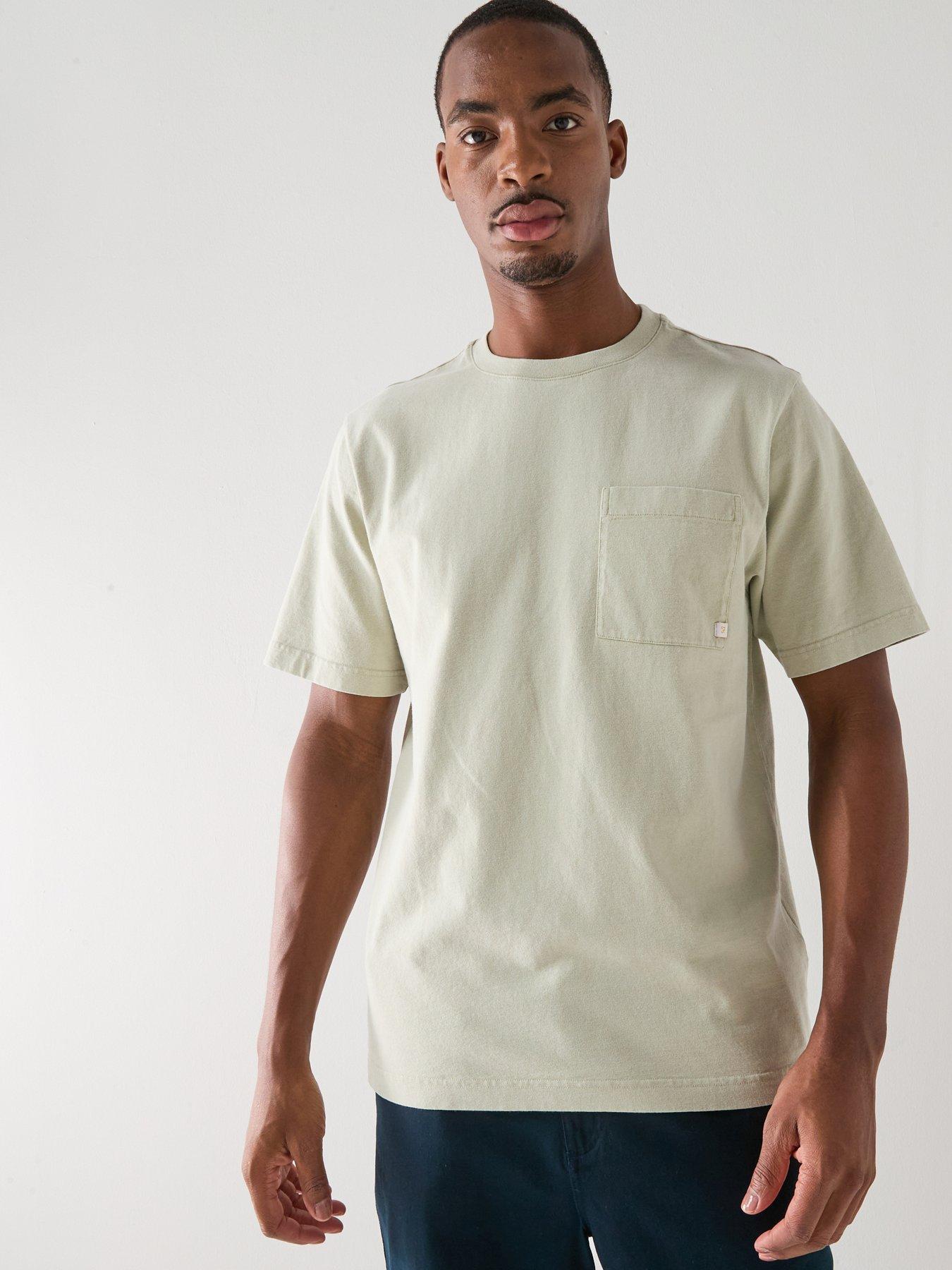 Farah Chest Pocket Plain T-Shirt, Light Green, Size L, Men
