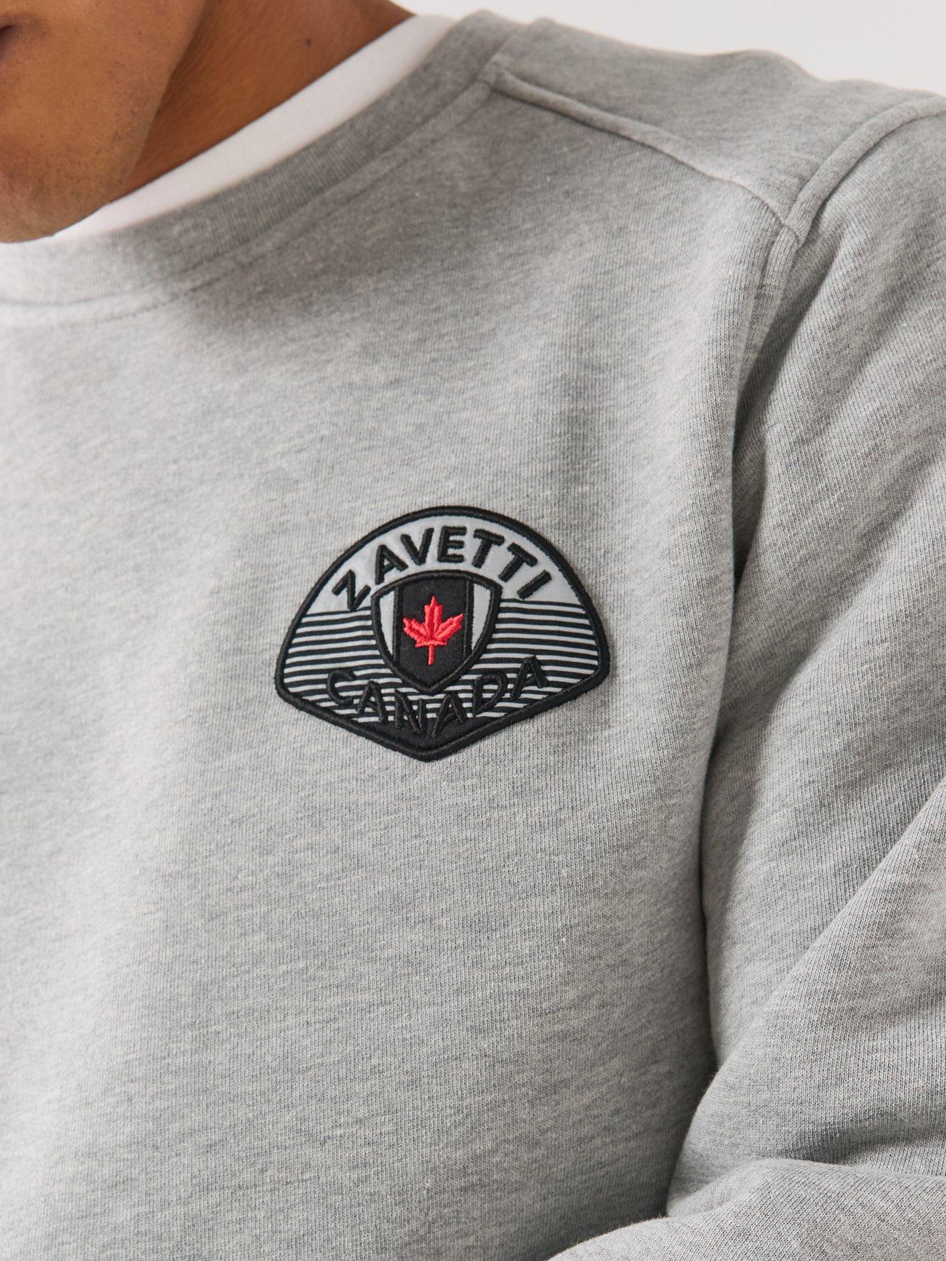 Image 4 of 6 of Zavetti Canada Botticini Compatto Left Chest Logo Sweatshirt - Grey