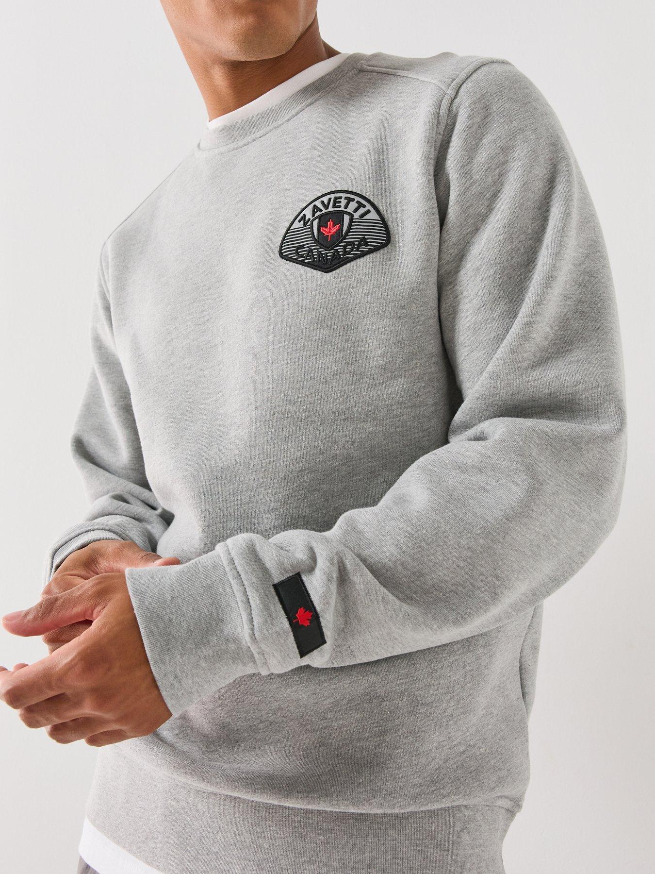 Image 5 of 6 of Zavetti Canada Botticini Compatto Left Chest Logo Sweatshirt - Grey