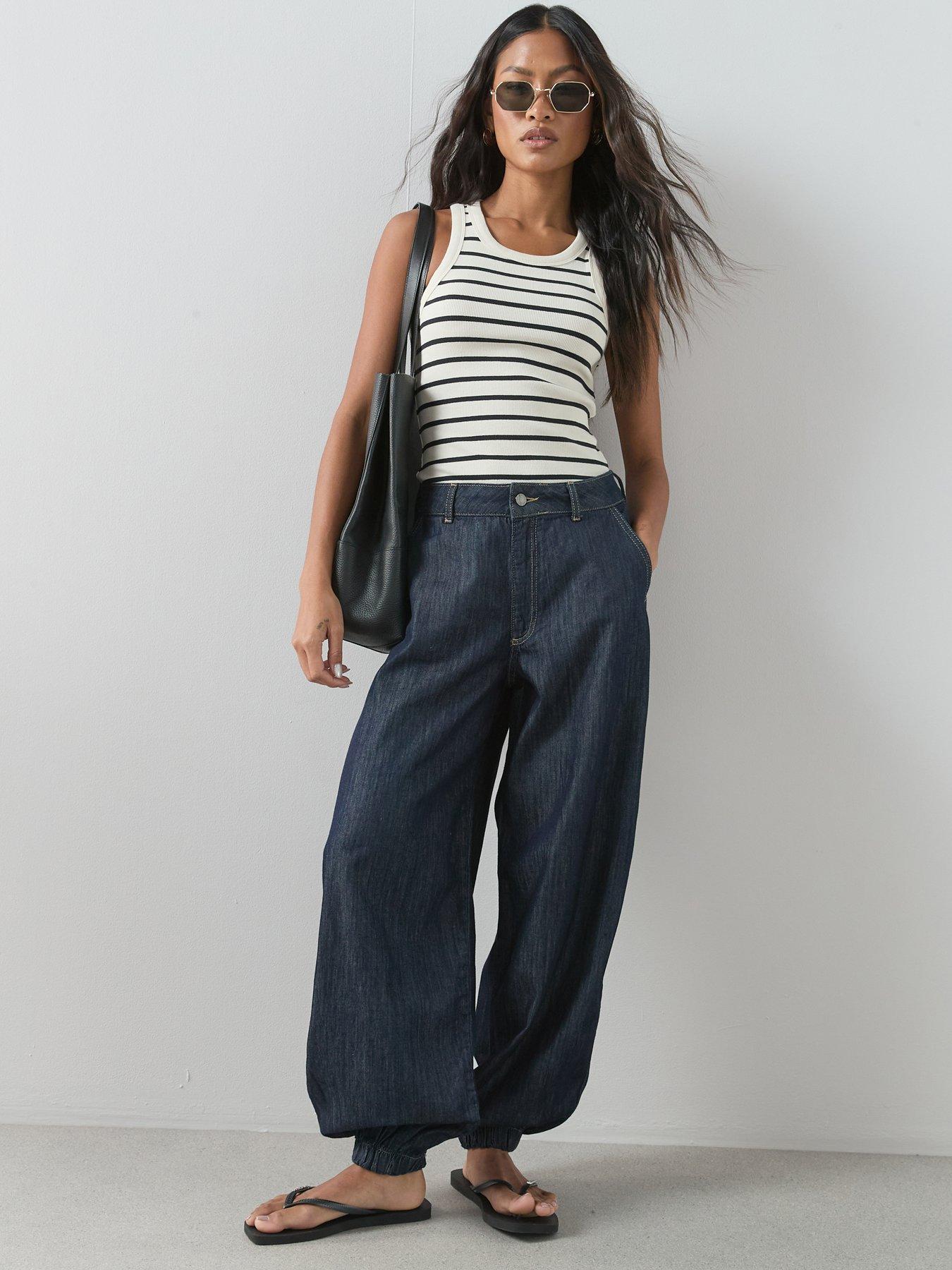 Image 1 of 6 of The Very Collection Cuffed Hem Jeans - Dark Wash