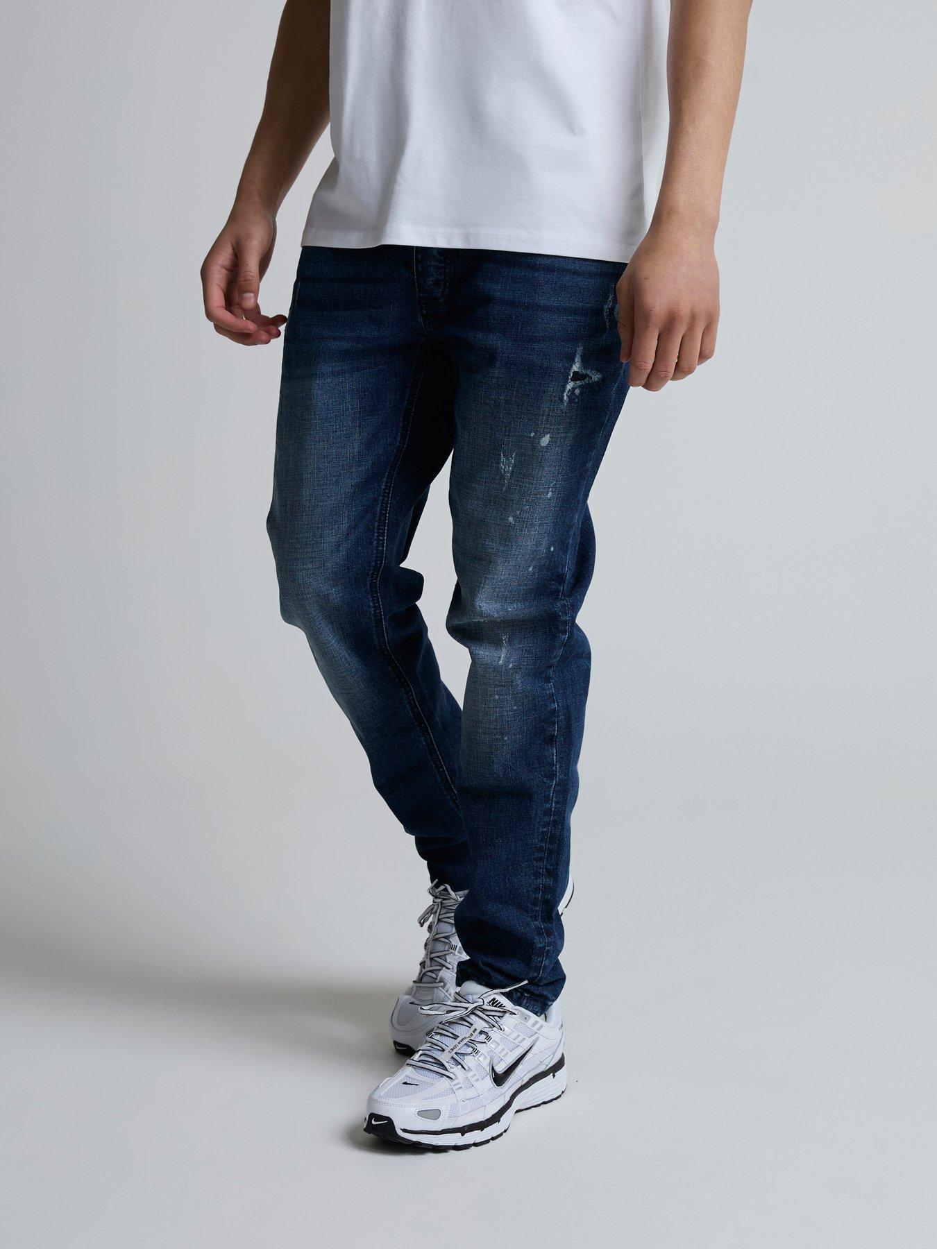 Alessandro Zavetti Viragio 30 Relaxed Loose Distressed Jeans - Dark Blue