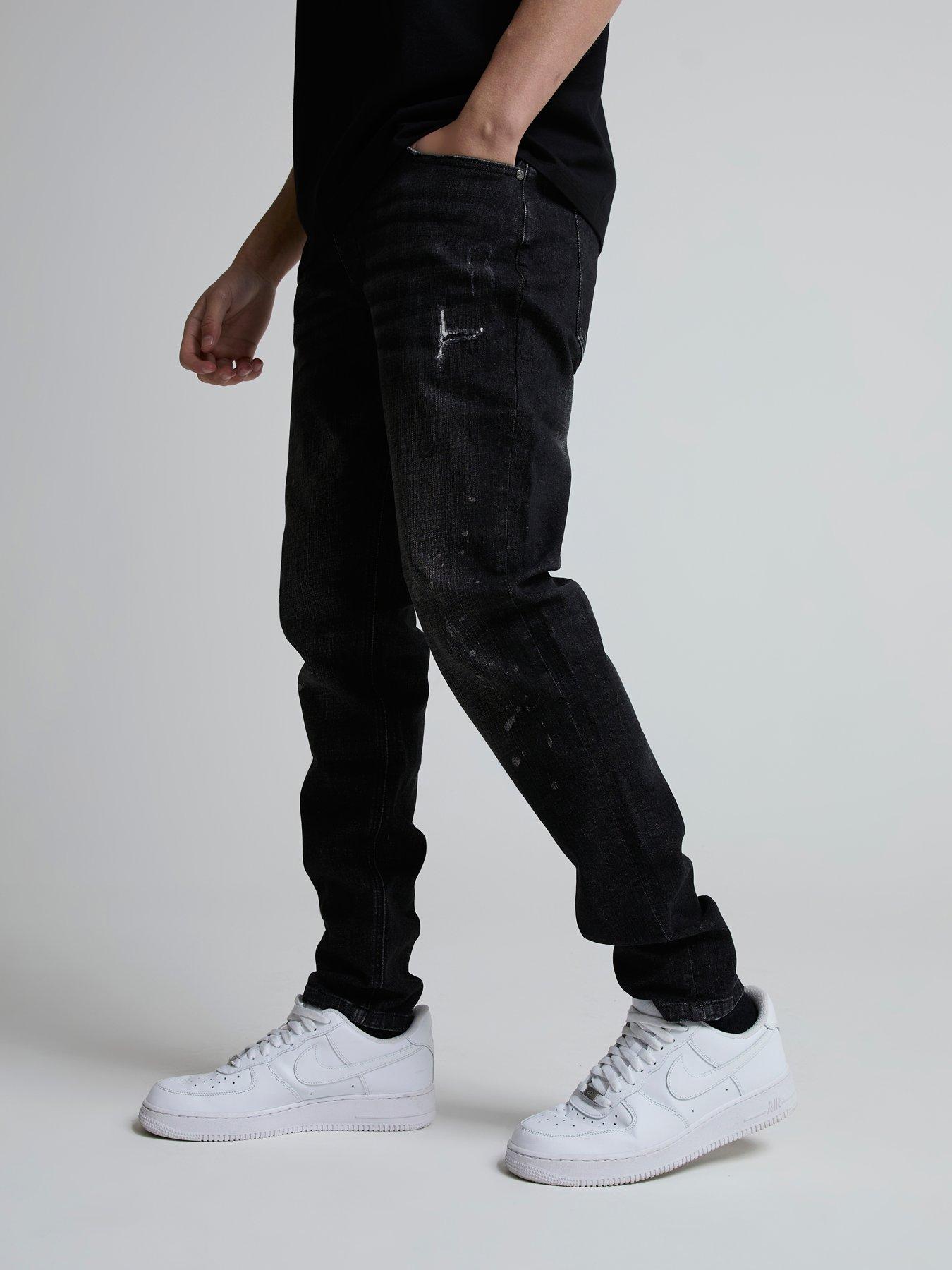 Alessandro Zavetti Viragio 30 Relaxed Loose Distressed Jeans - Black