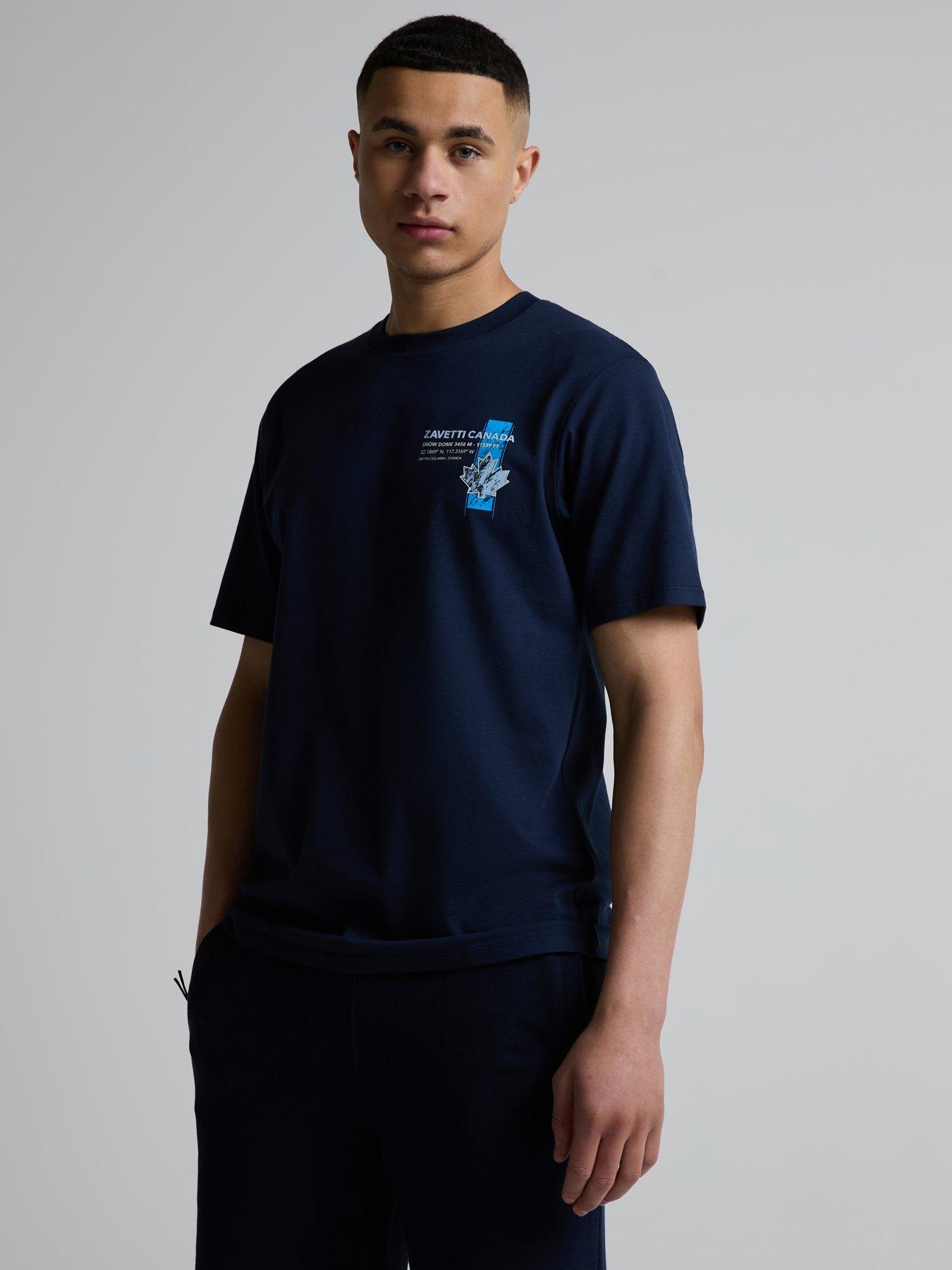 Image 1 of 5 of Zavetti Canada Kimatio Back Grahic T-Shirt - Navy