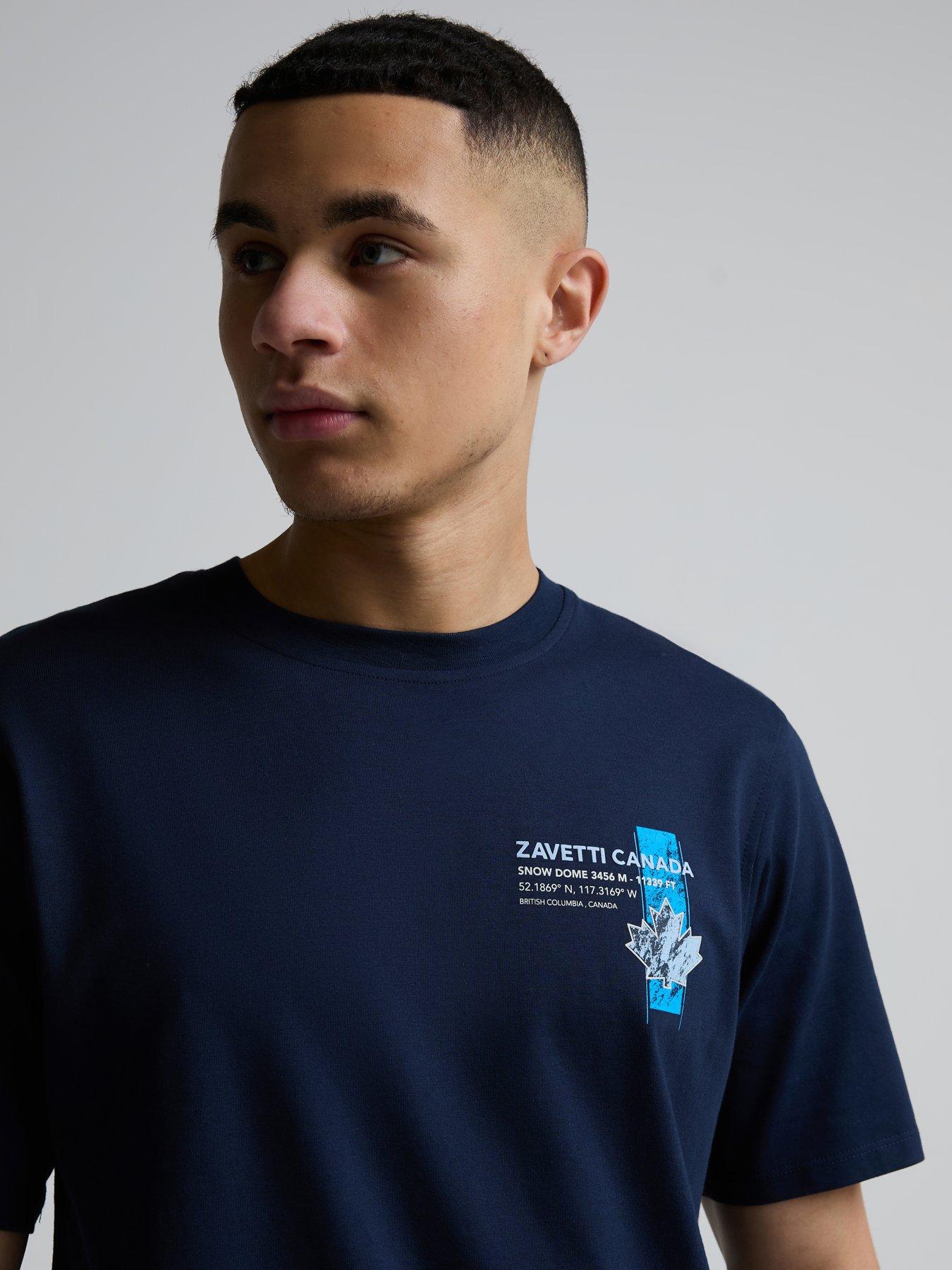 Image 4 of 5 of Zavetti Canada Kimatio Back Grahic T-Shirt - Navy