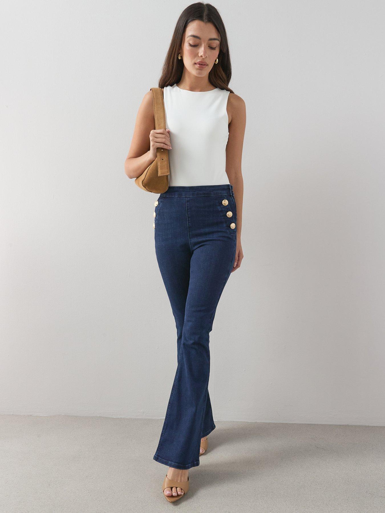 The Very Collection Sailor Flare Leg Jeans - Dark Wash