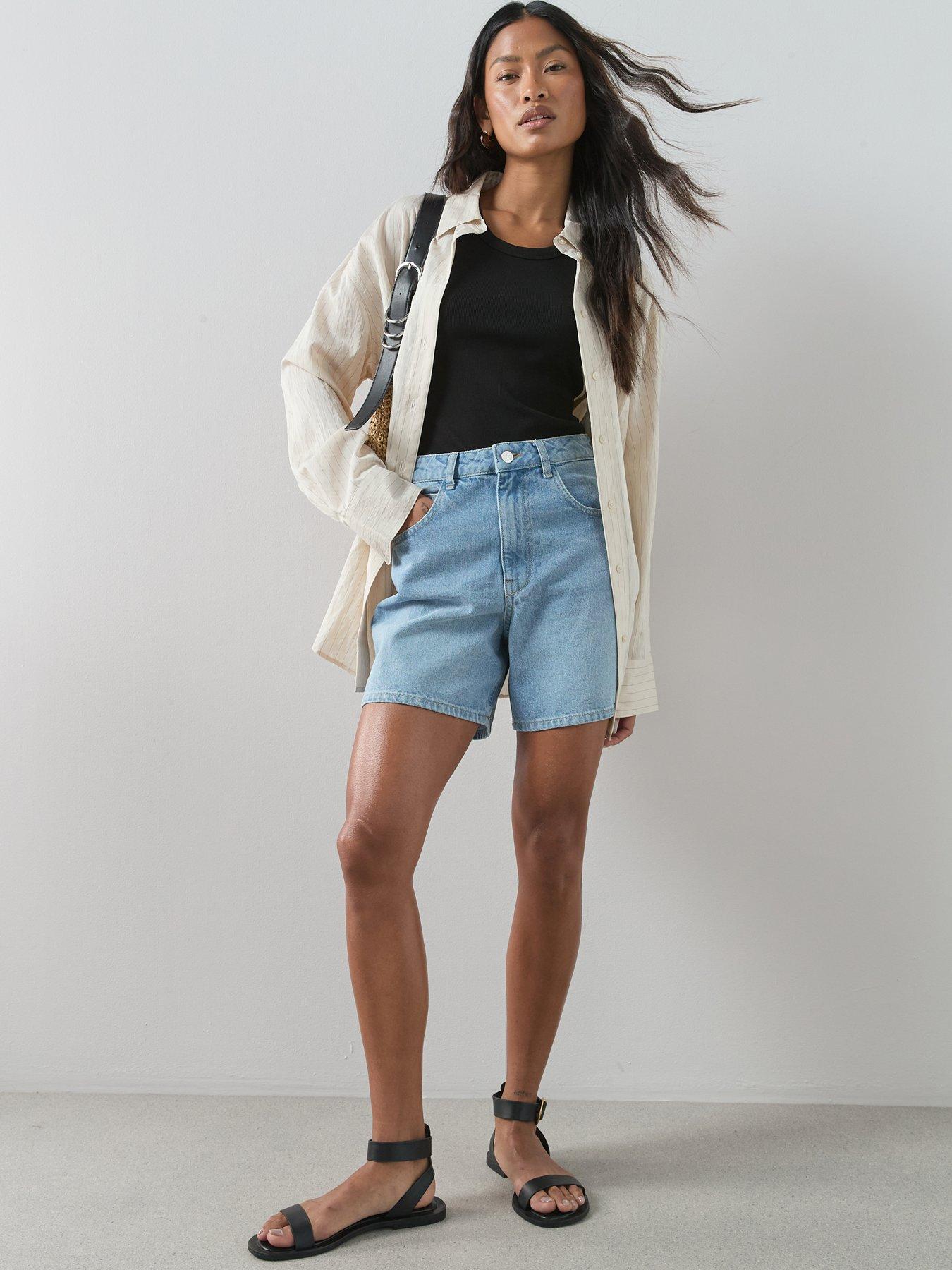 The Very Collection Denim Bermuda Shorts - Mid Wash