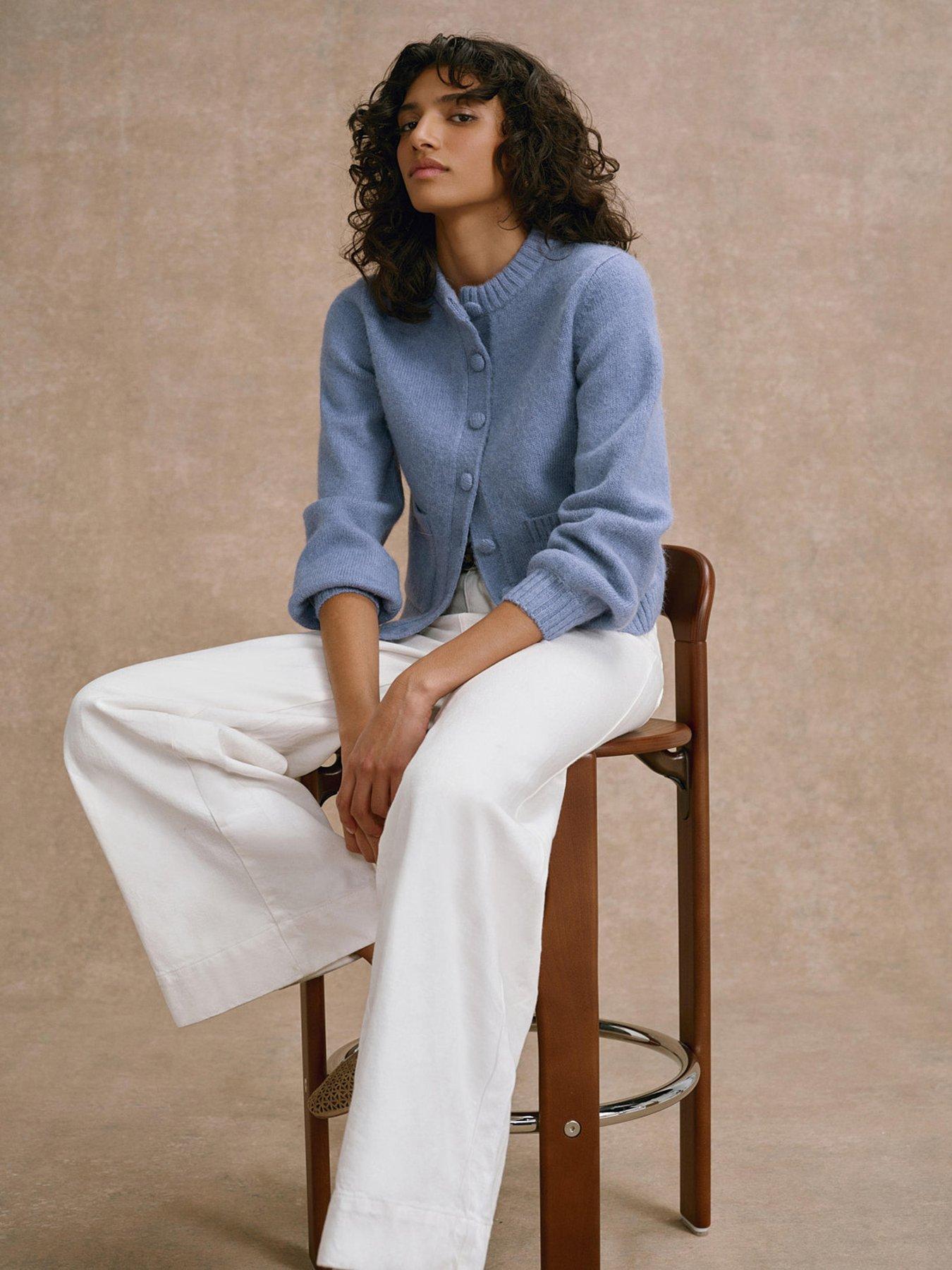 Image 3 of 6 of Mint Velvet Cosy Pocket Cardigan - Blue