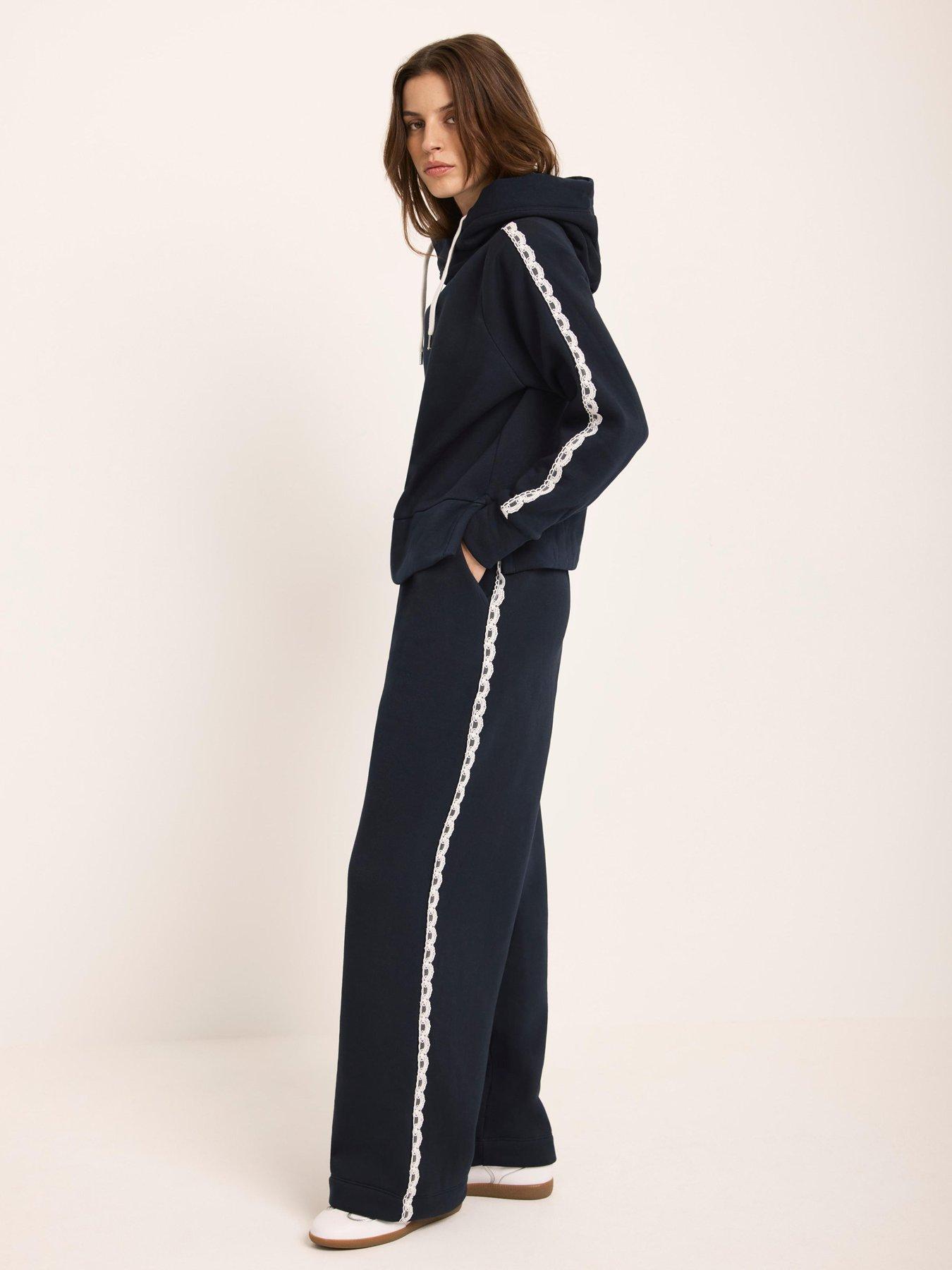 Image 3 of 6 of Mint Velvet Navy Side Stripe Hoodie - Blue