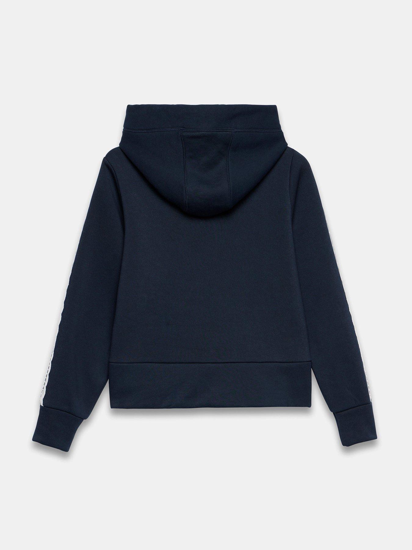 Image 6 of 6 of Mint Velvet Navy Side Stripe Hoodie - Blue