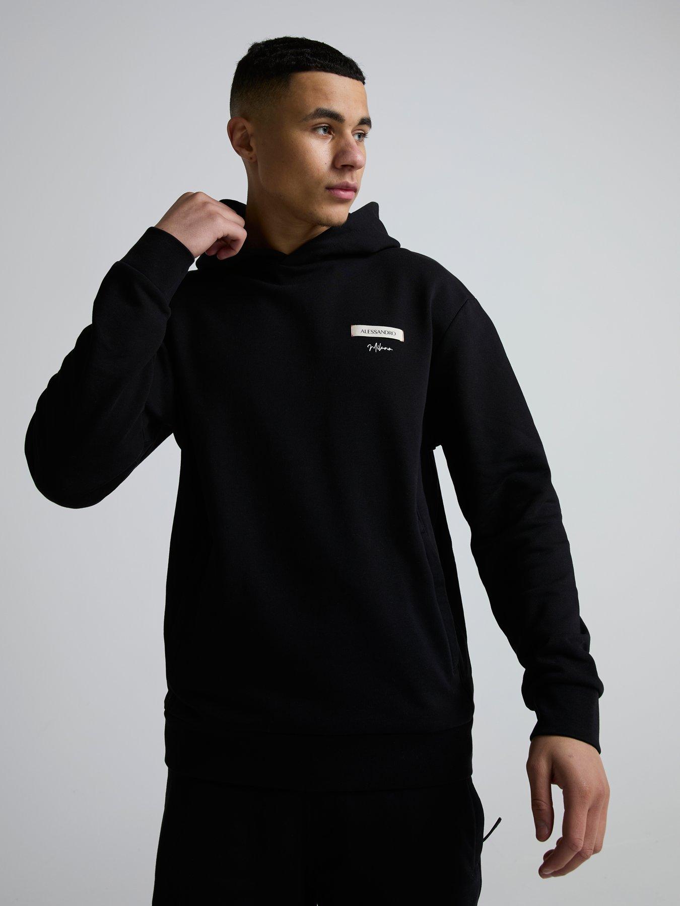 Alessandro Zavetti Cenerello Woven Tab Hoodie - Black